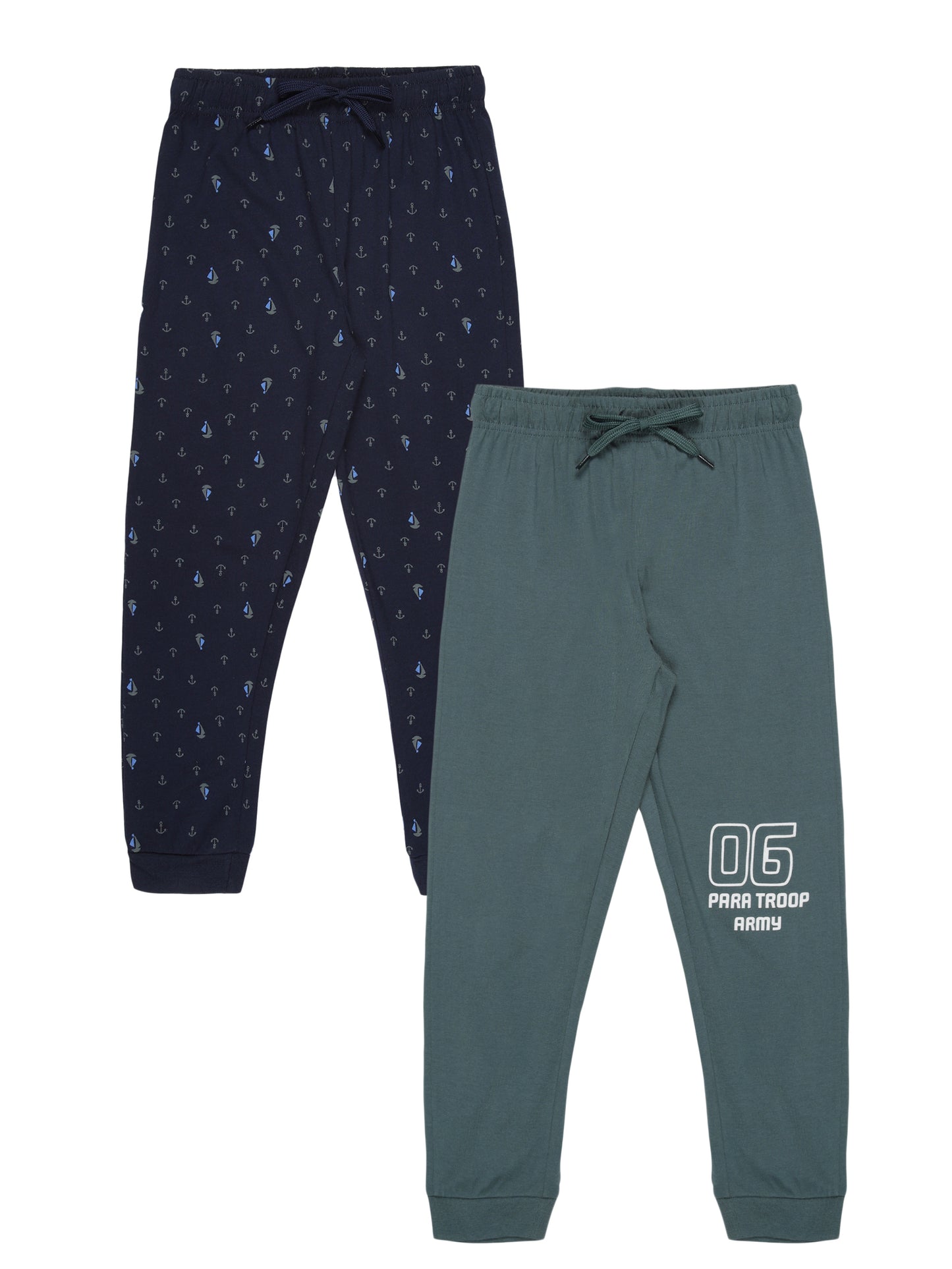 Boys pure cotton 2 pack Joggers -NAVY GREEN