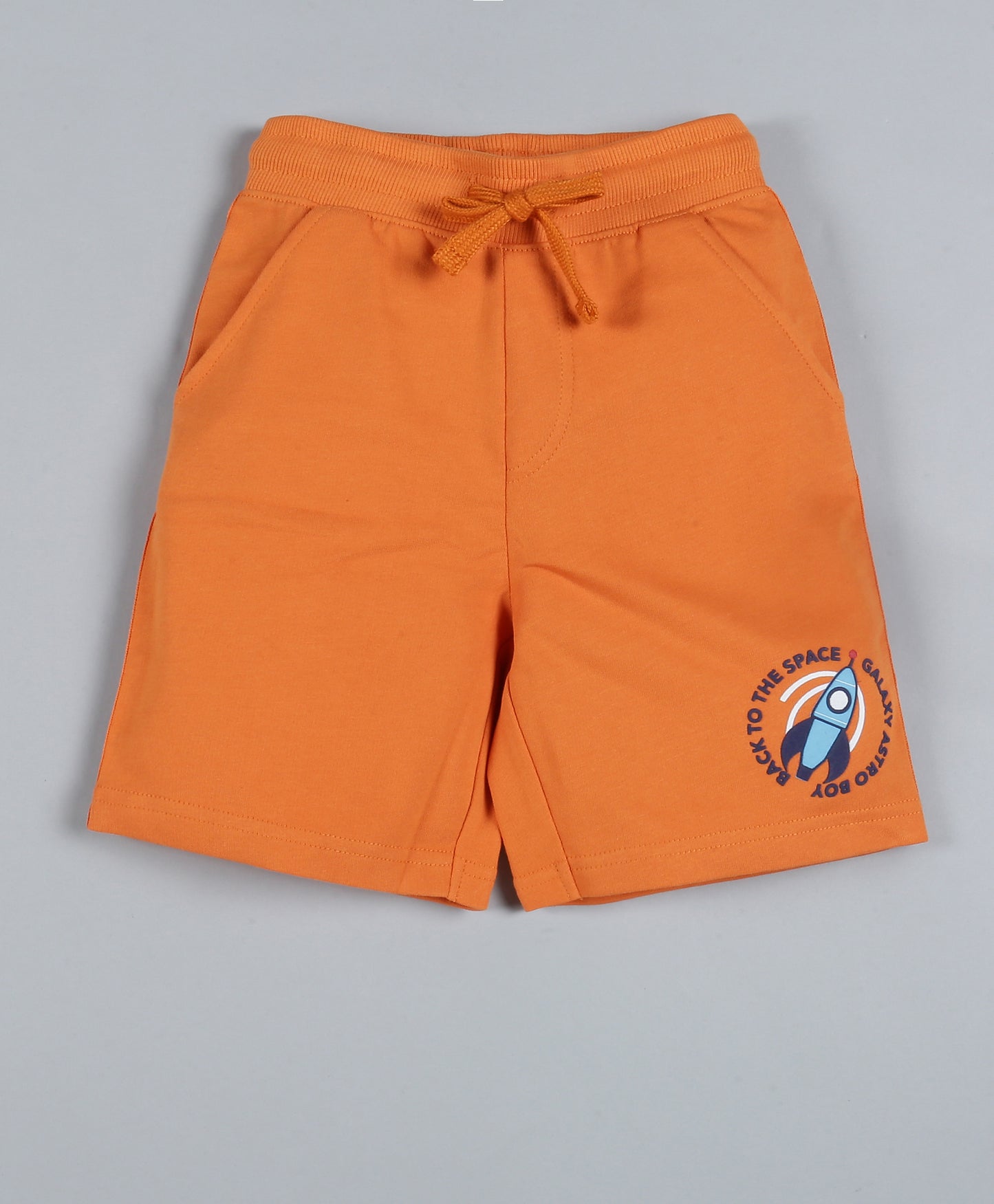 Plum Tree Boys Back To The Space Print Shorts-ORANGE