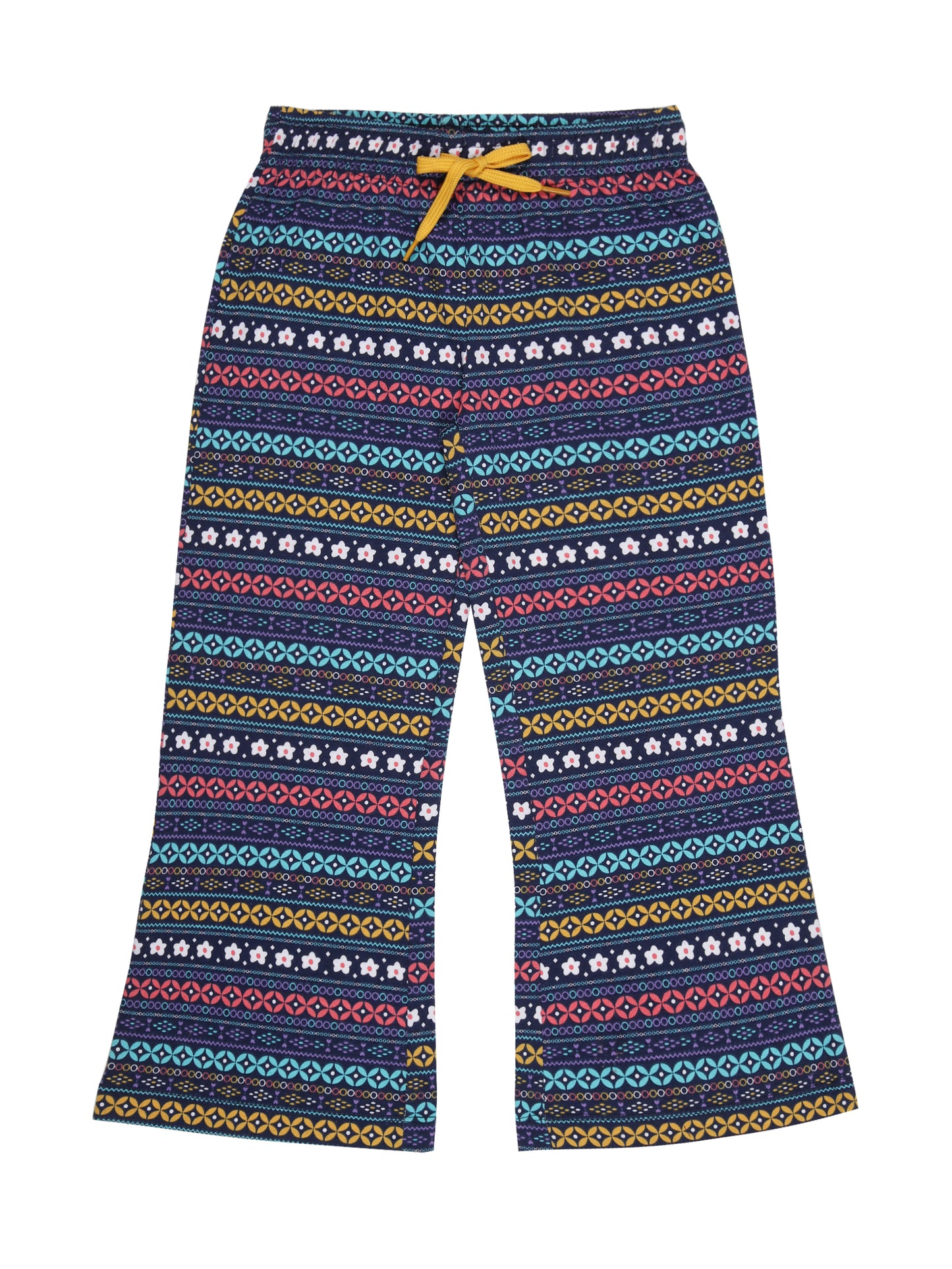 Girls pure cotton 2 pack Joggers -WHITE GEOMETRIC AOP DUSTY PINK