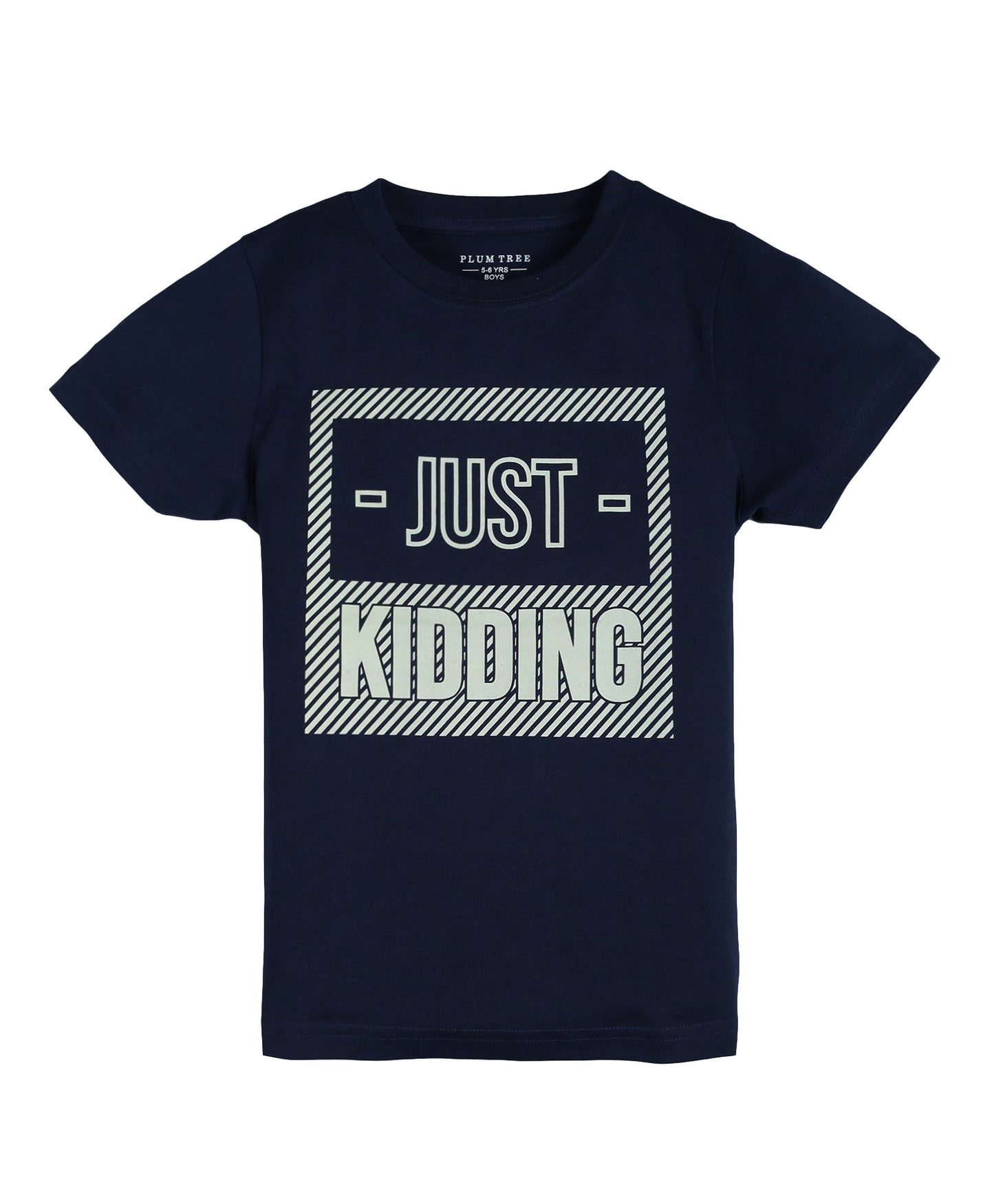 Plum Tree Boys Half Sleeve Just Kidding Print T-shirt( Pack of 2)