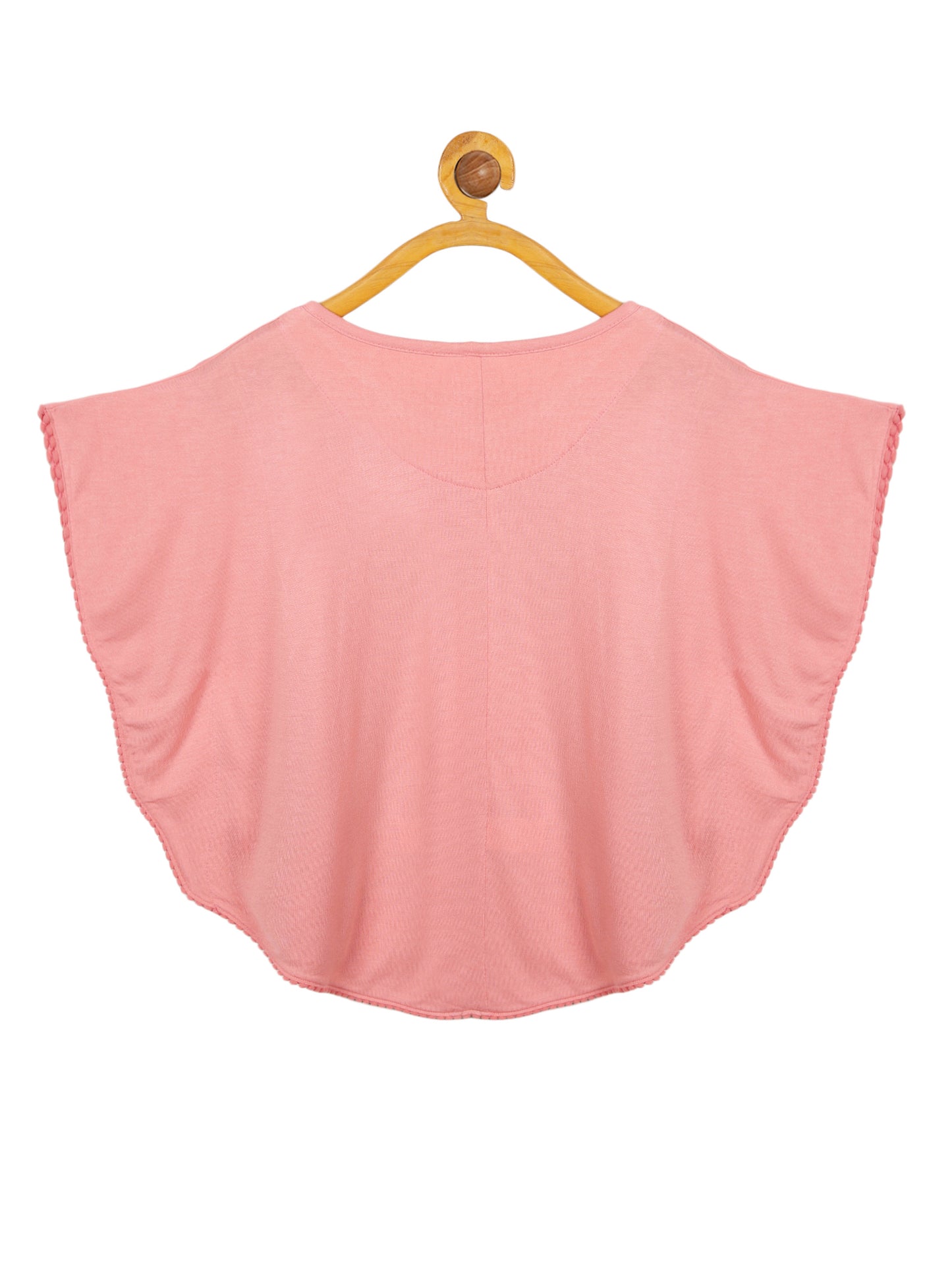 Girls 2 piece Soft Rayon Poncho T-shirt & pure cotton knit Jogger Set -CORAL TRUE NAVY