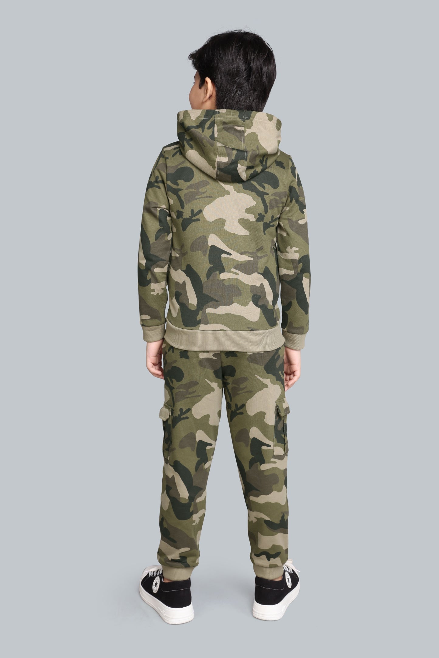 Boys Zip-Up Printed Hoodie Sweatshirt And Joggers Pants