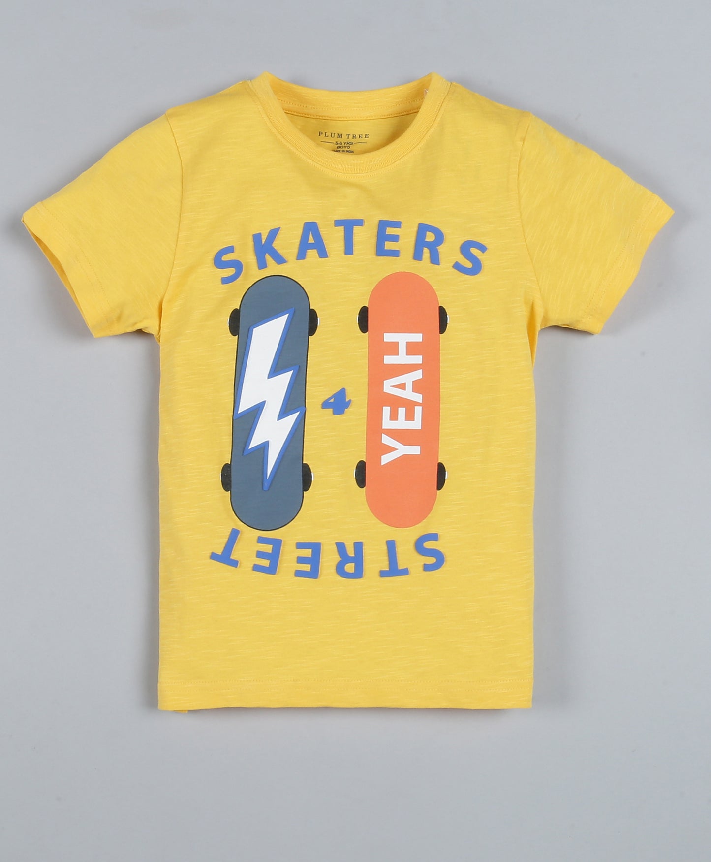 Plum Tree Boys Half Sleeve Skater Print T-shirt and Short( Pack of 2)-YELLOW BLACK