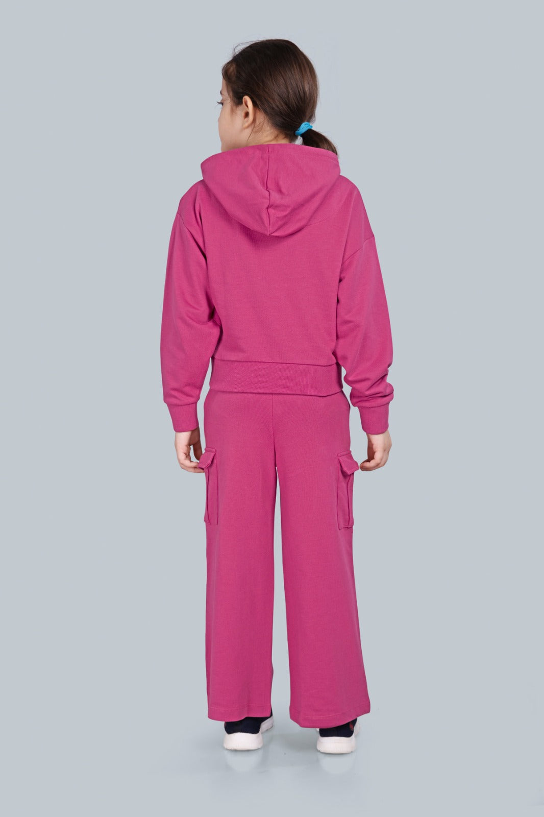 Girls Crop Hoodie Sweatshirt and Wide Leg Cargo Pants