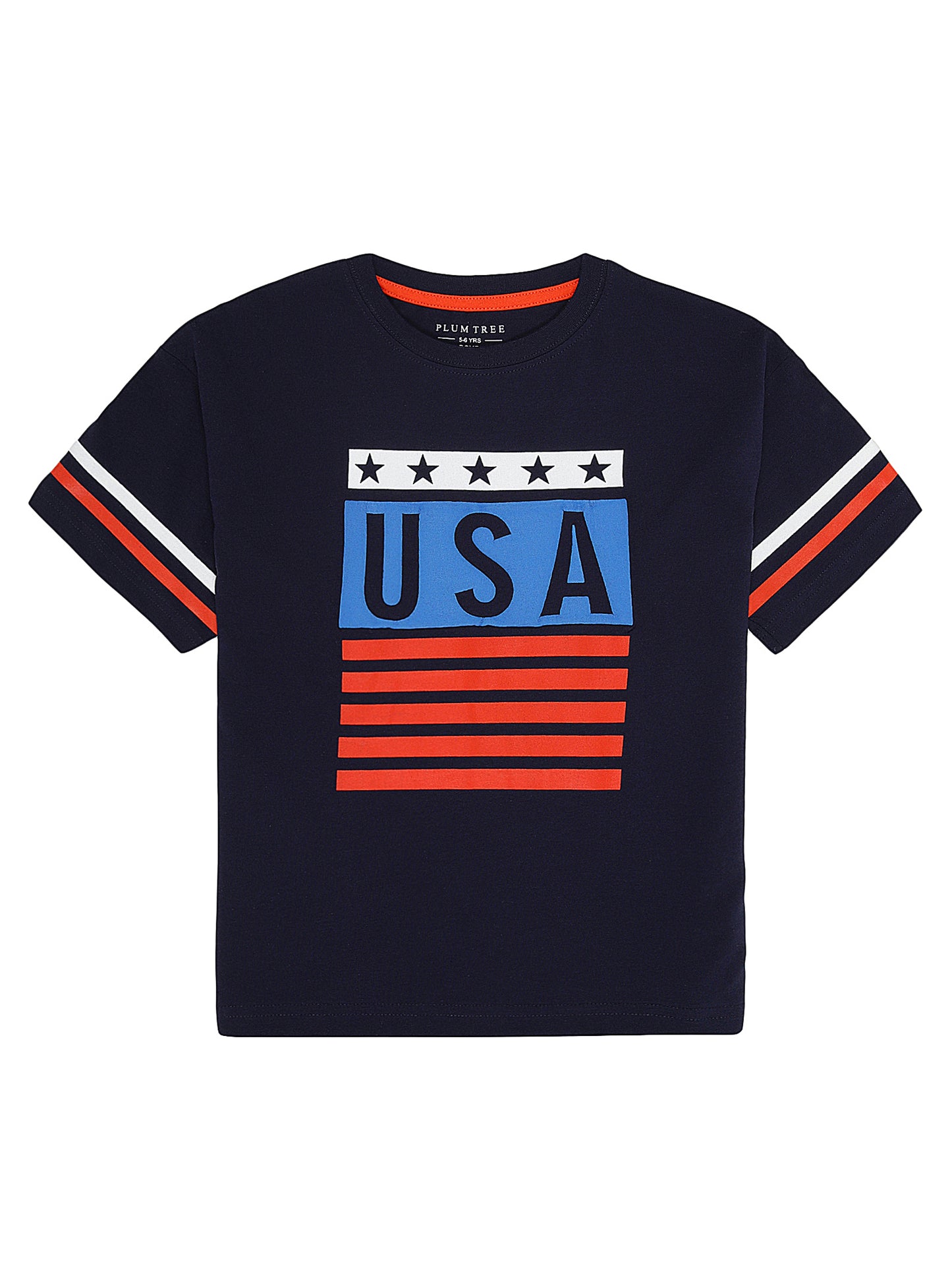 Boys 2 piece pure cotton printed top & Waffle knit Shorts Set -NAVY MUSTARD