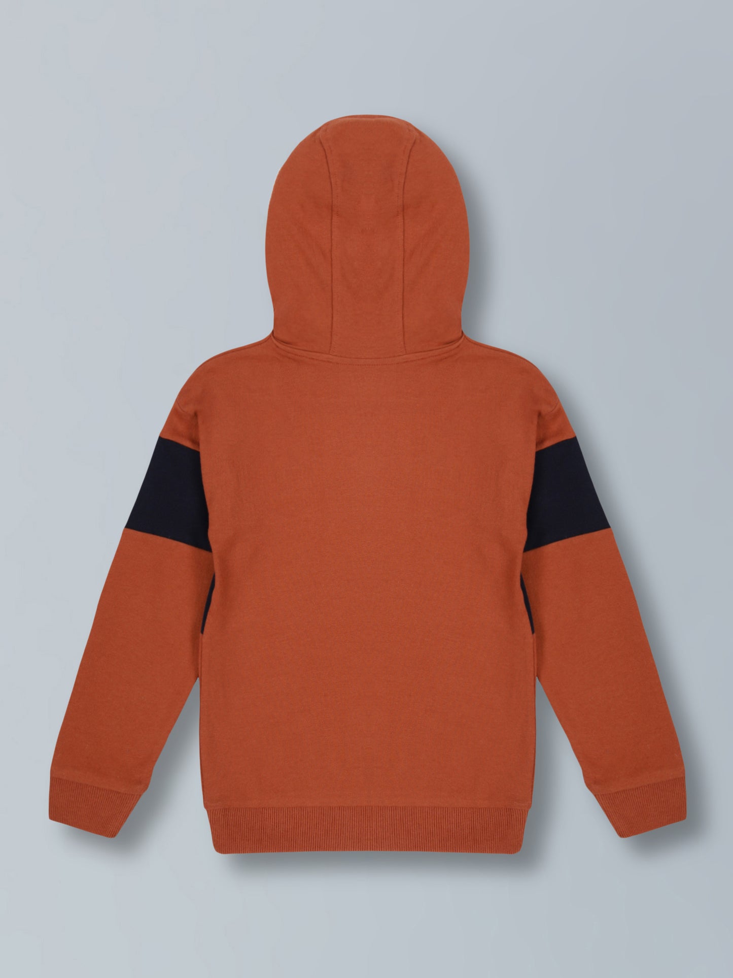 Brooklyn Print Hooded Cotton sweatshirt- Winter Brick/Navy