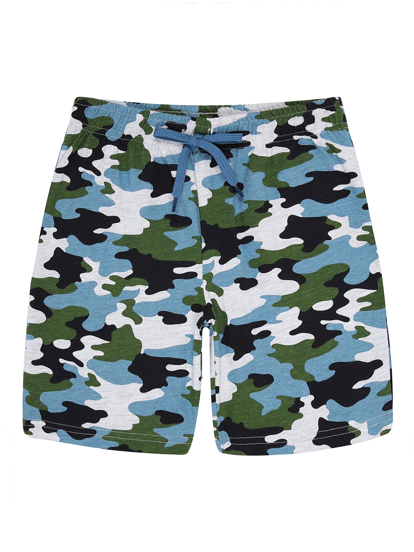 Boys Pure Cotton 2 pack printed Jersey shorts-CAMOFLAGUE NAVY