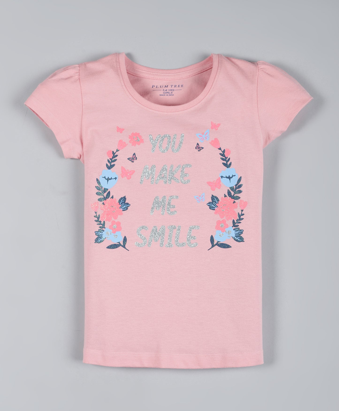Plum Tree Girls Daddy Print T-shirt ( Pack of 2)-BLACK PINK