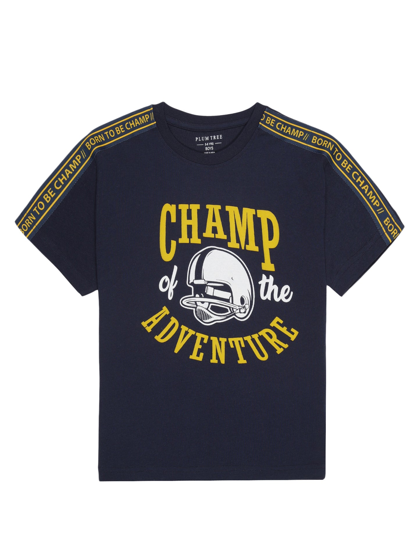Boys 2 piece pure cotton printed top & knit Cargo Shorts Set-TRUE NAVY CAMO AOP