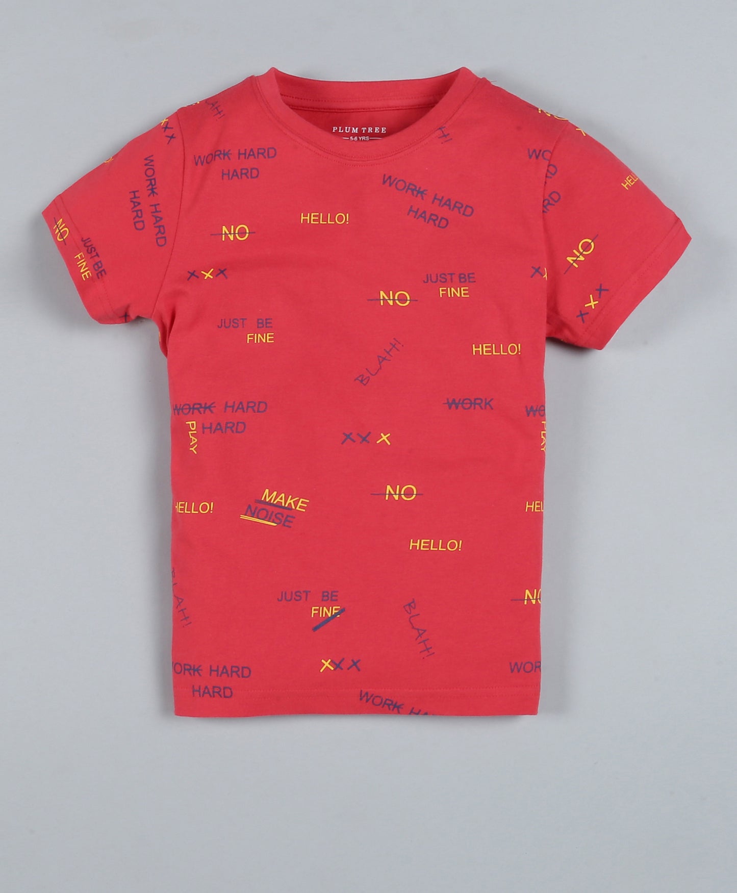 Plum Tree Boys Half Sleeve Surf Print T-shirt( Pack of 2)-OFF WHITE RED