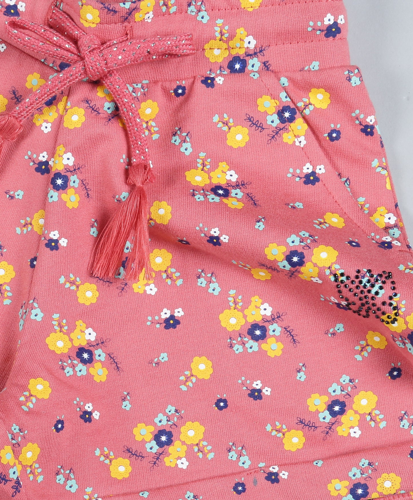 Plum Tree Girls All Over Floral Printed Shorts-PINK