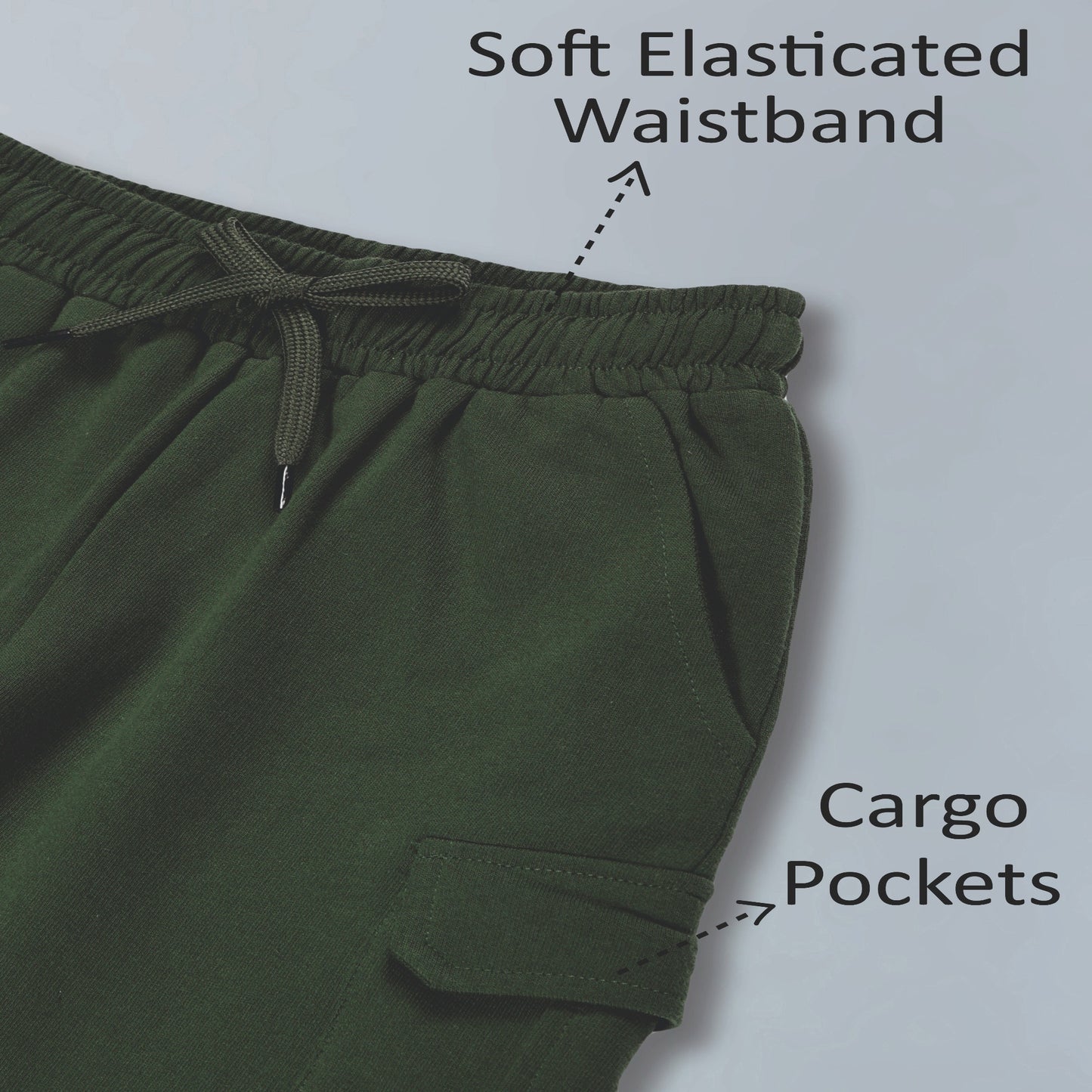 Boys Premium Cotton Cargo Pocket Shorts