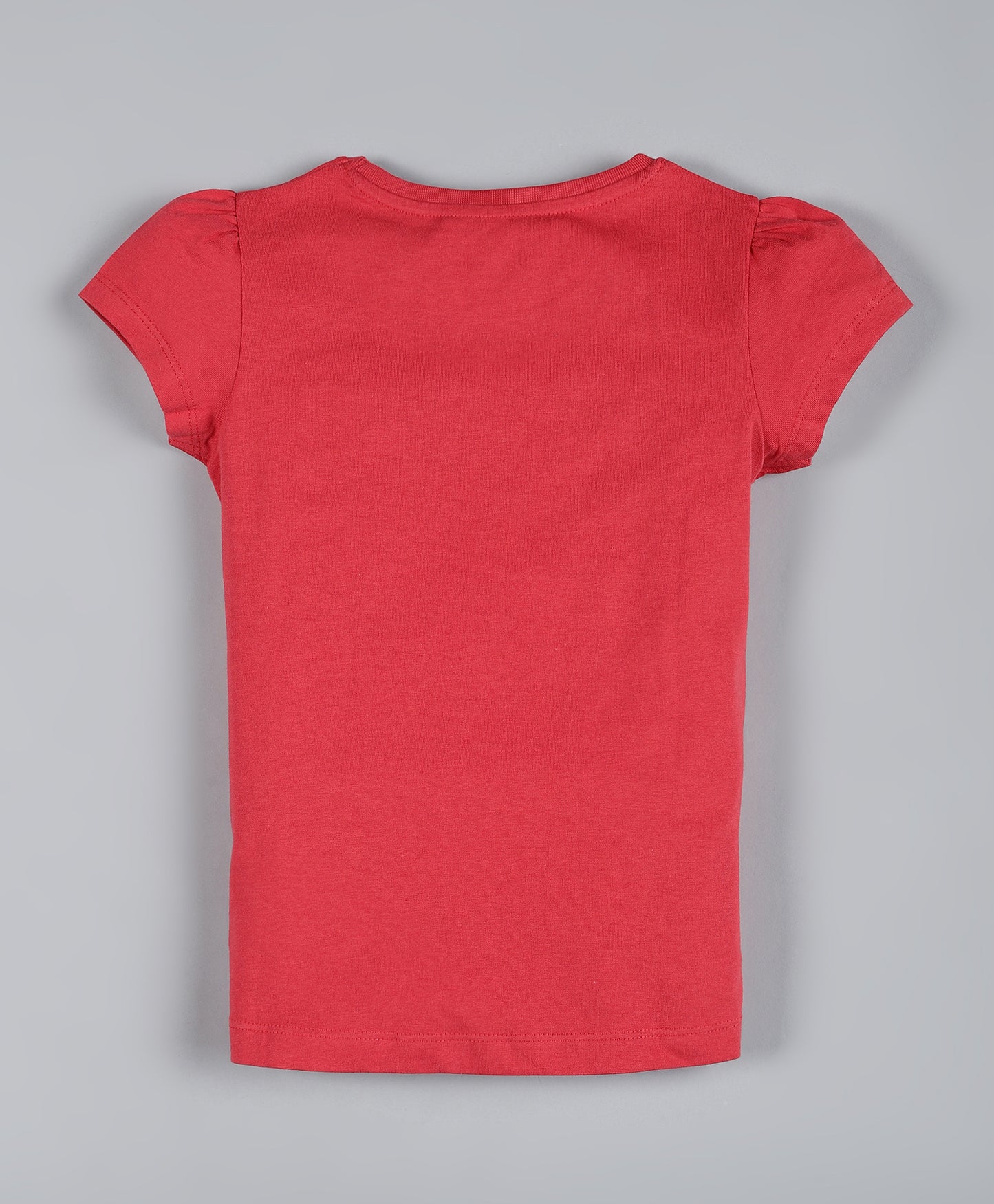 Plum Tree Girls Princess Print T-shirt ( Pack of 2)-ORANGE RED