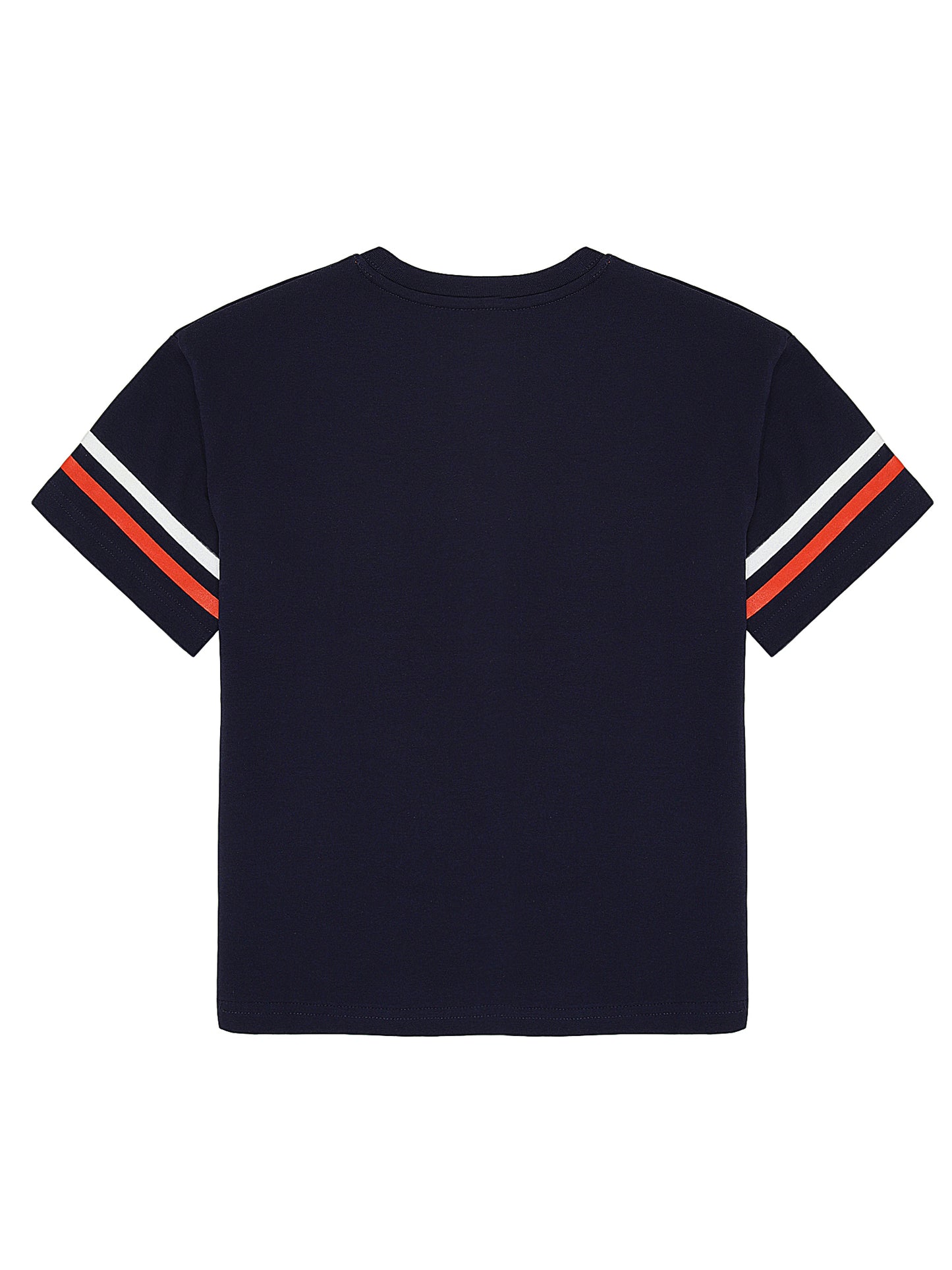 Boys 2 piece pure cotton printed top & Waffle knit Shorts Set -NAVY MUSTARD