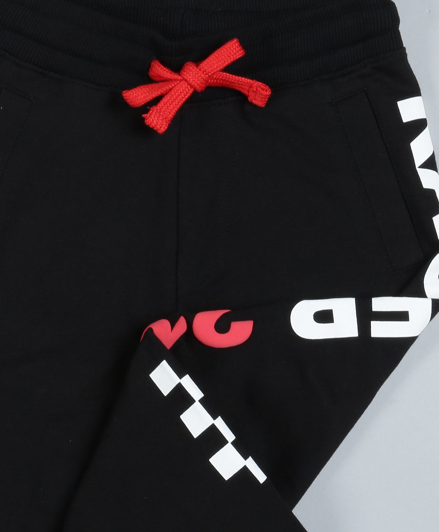 Plum Tree Boys Super Print Jogger Track Pant-BLACK