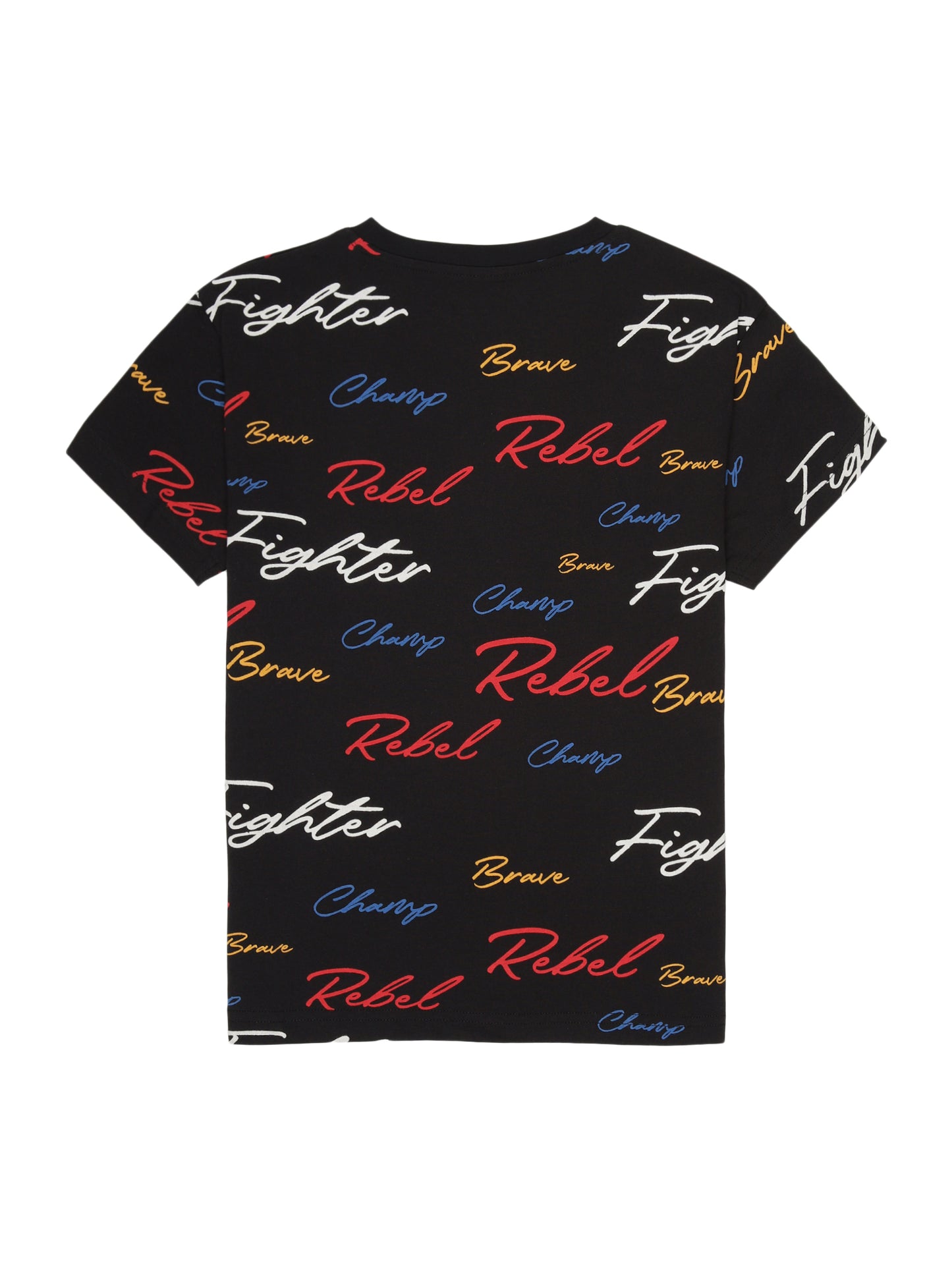 Boys 2 piece pure cotton All Over Printed Co-ordinating Top and Short Set-BLACK AOP
