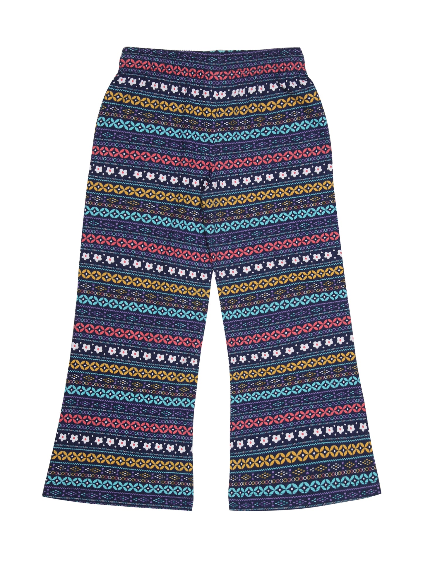 Girls pure cotton 2 pack Joggers -WHITE GEOMETRIC AOP DUSTY PINK