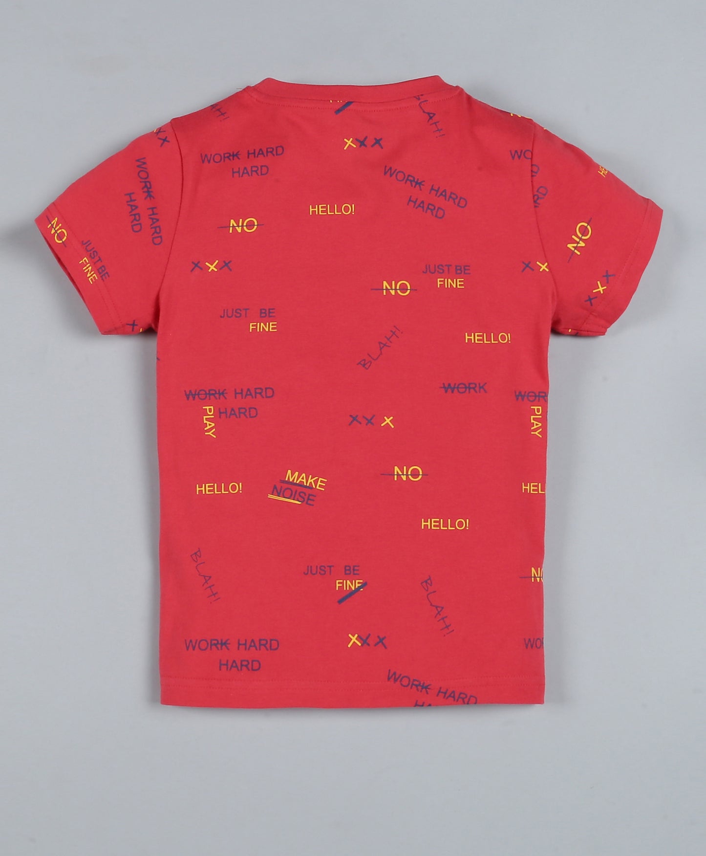 Plum Tree Boys Half Sleeve Surf Print T-shirt( Pack of 2)-OFF WHITE RED