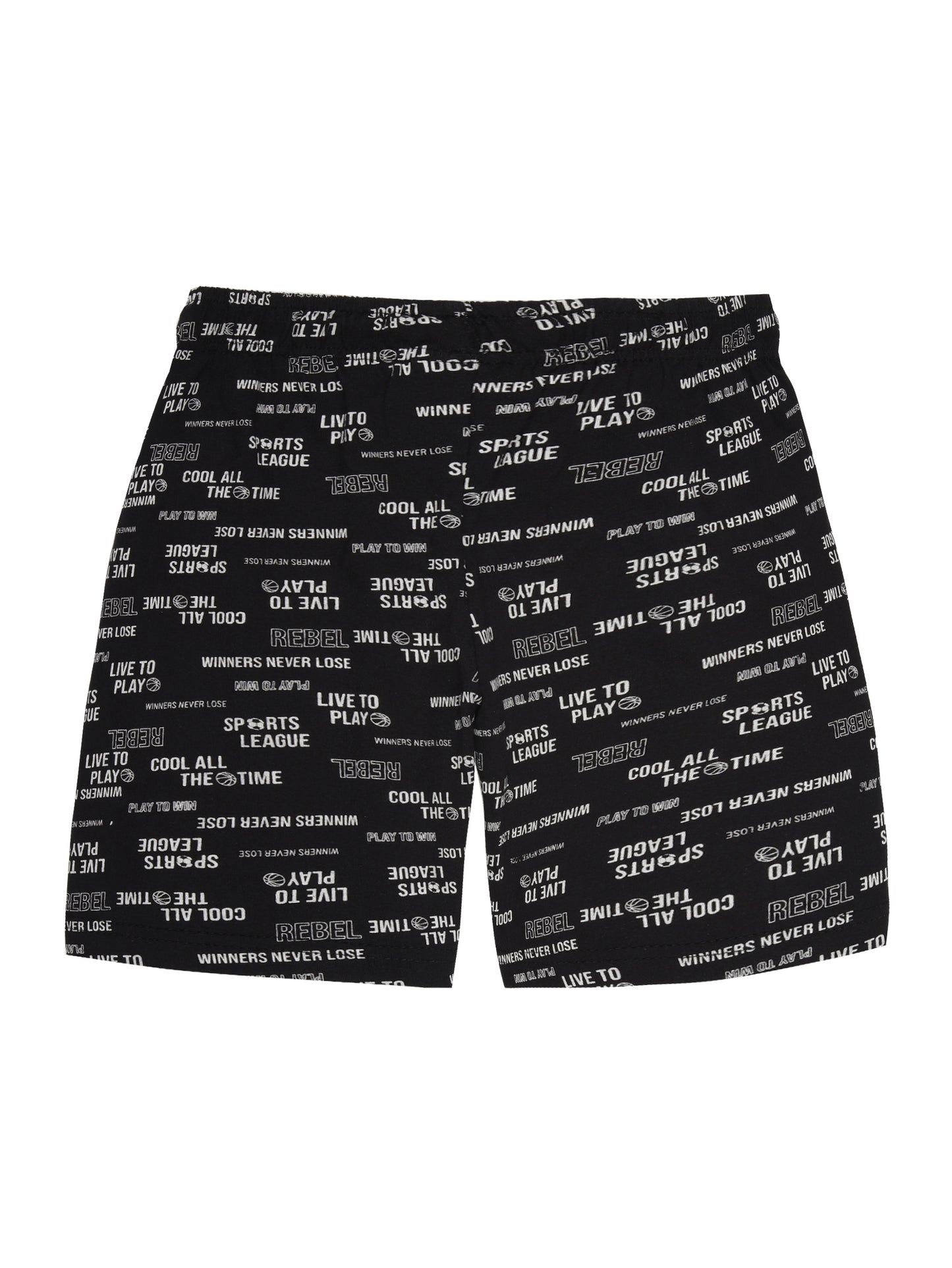 Boys Pure Cotton 2 pack All Over printed Jersey shorts-OFF WHITE BLACK