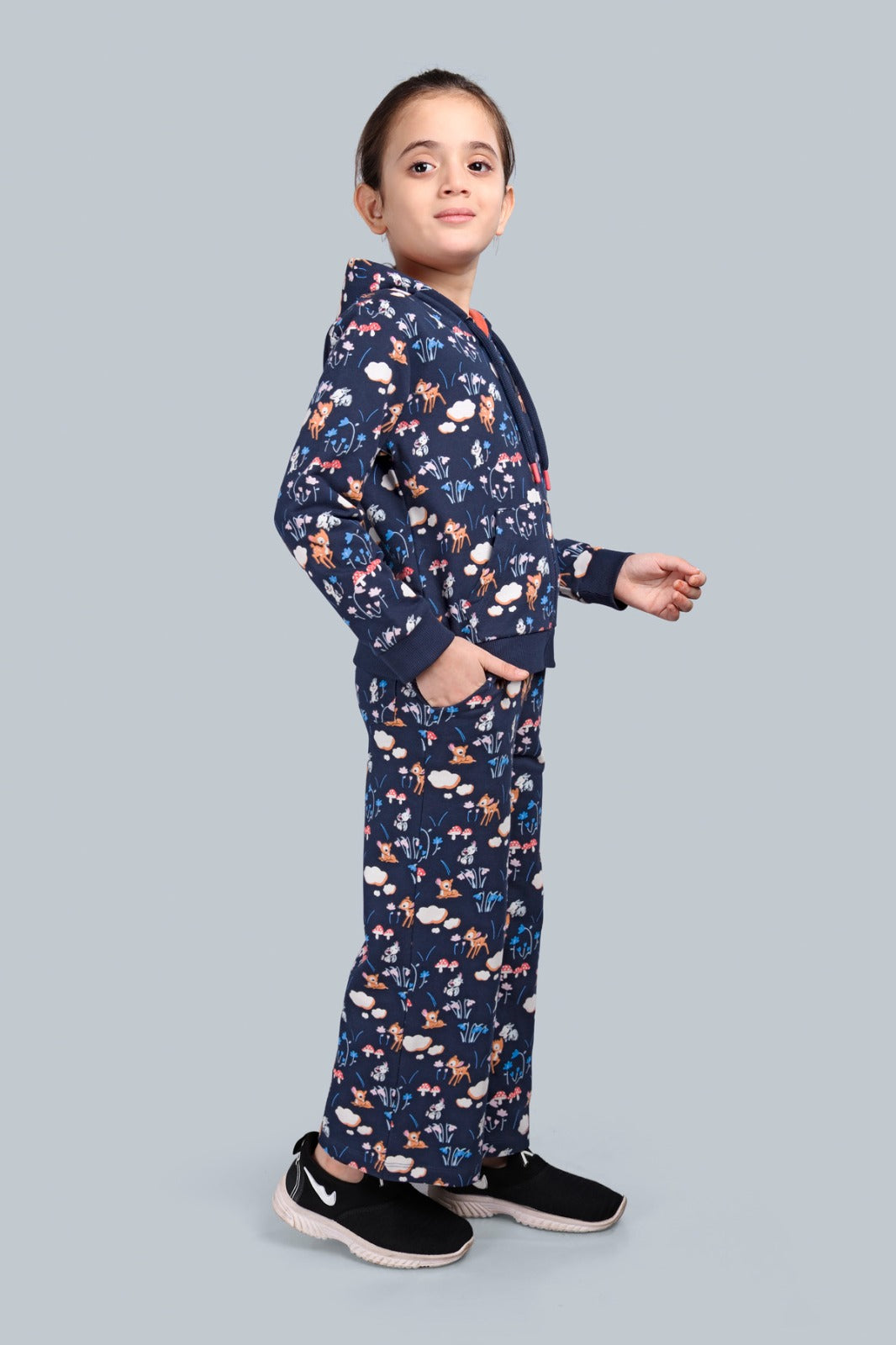 Girls Zip-up Hoodie Sweatshirt and Wide Leg Relaxed Fit Pants
