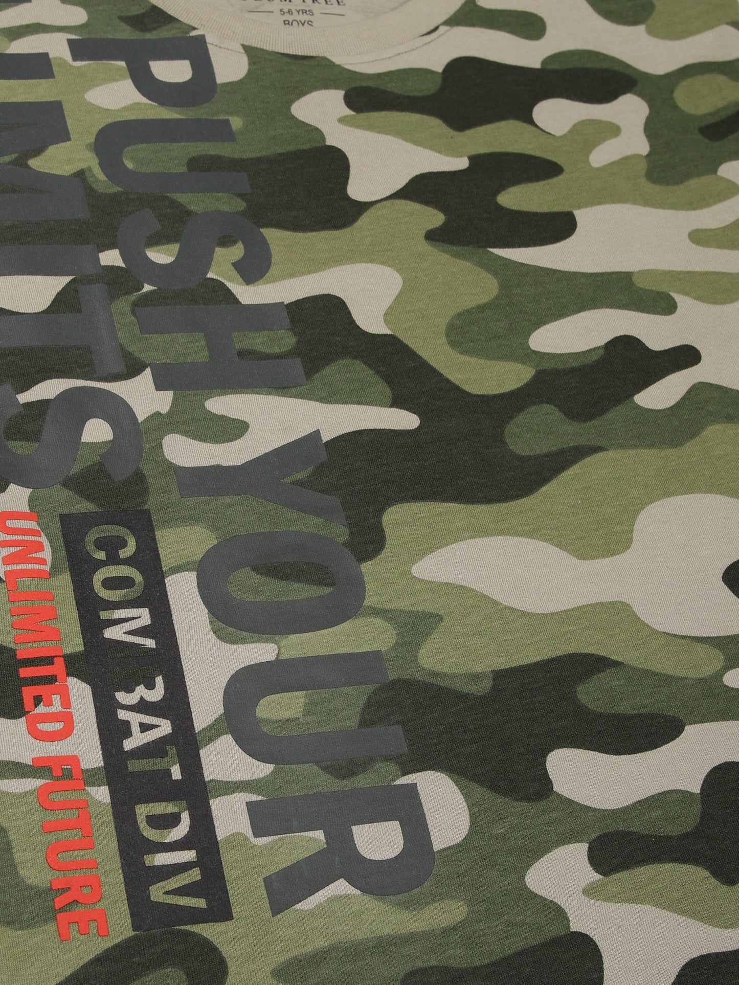 Boys set of 2 printed pure cotton T-shirts with Camoflague Print-OLIVE CAMO AOP BRICK NEW STANDARD