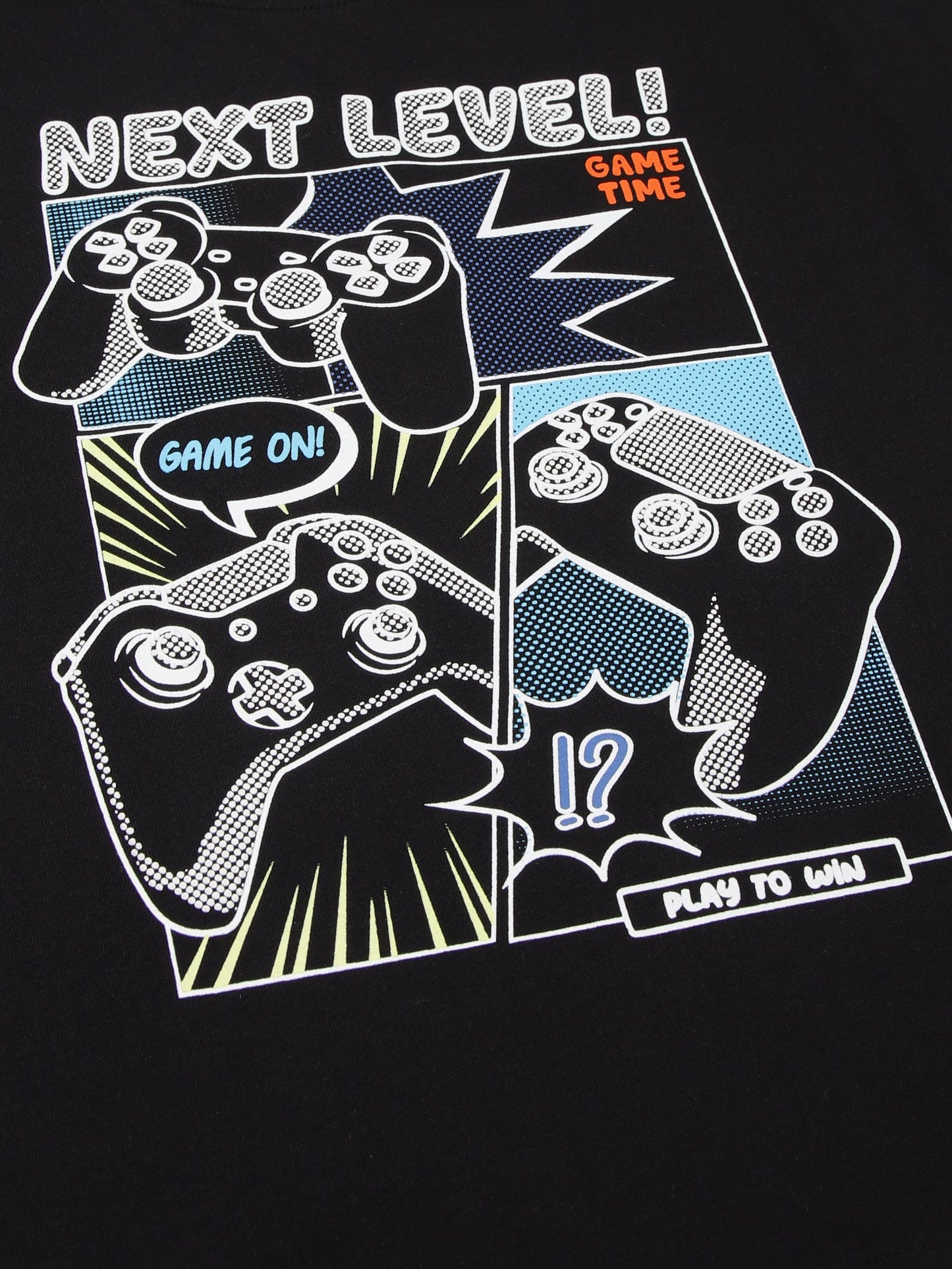 Boys set of 2 printed pure cotton T-shirts with printed tape on shoulder