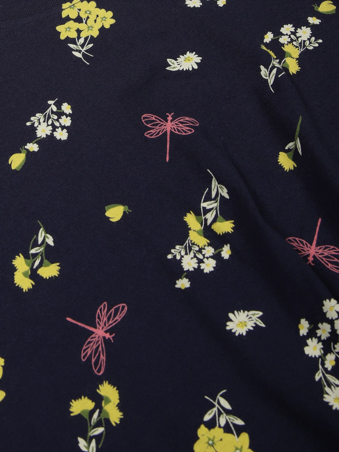 Girls 2 piece pure cotton All Over Printed Co-ordinating Top and Short Set-TRUE NAVY AOP