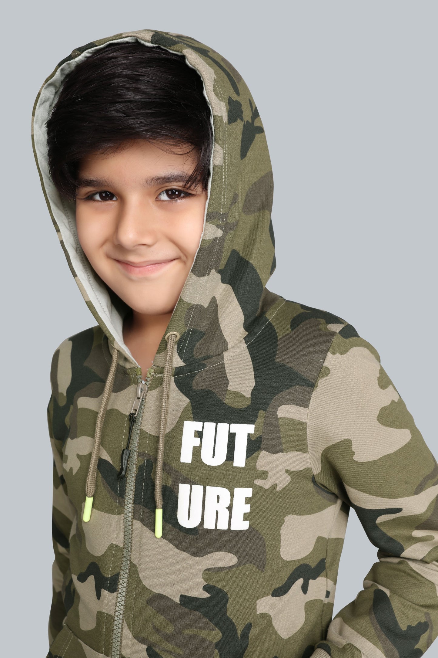 Boys Zip-Up Printed Hoodie Sweatshirt And Joggers Pants