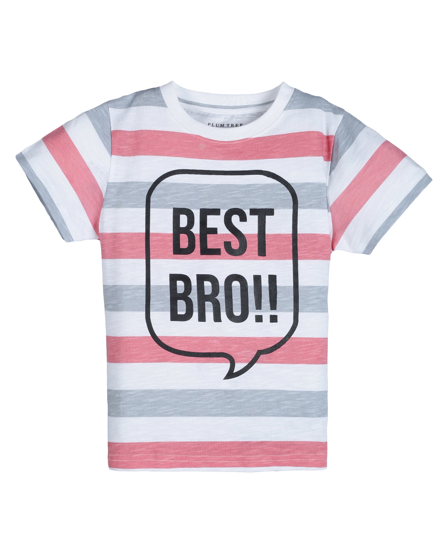 Plum Tree Boys Half Sleeve Best Bro Print T-shirt( Pack of 2)