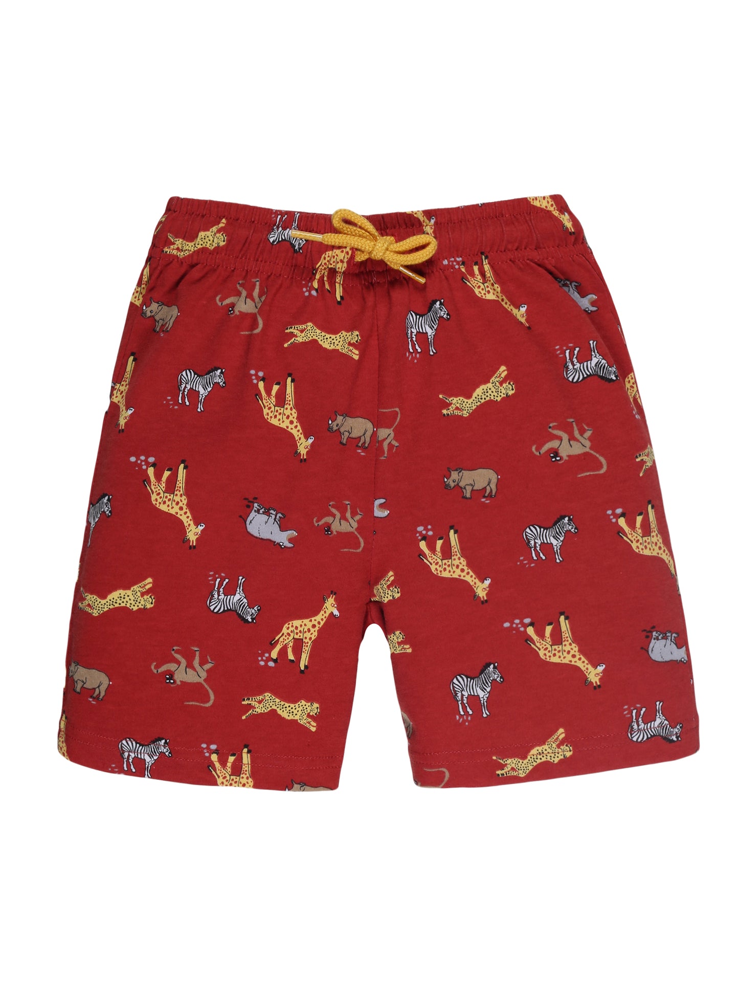 Plum Tree Boys Space Print shorts ( Pack of 2)-NAVY DARK ORANGE