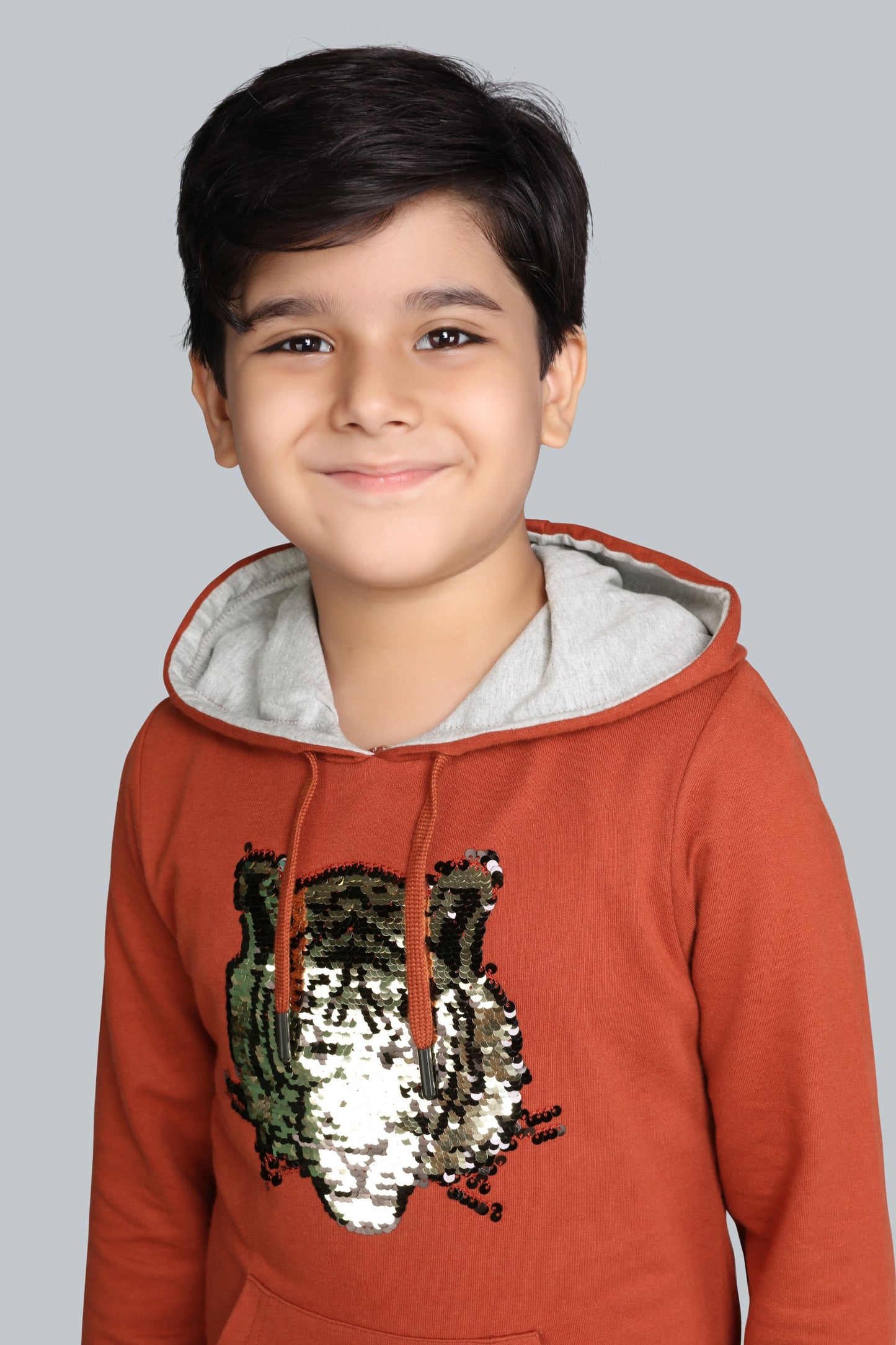Boys Hooded Reversable Sequin Sweatshirt And Cargo Pocket Jogger Pants