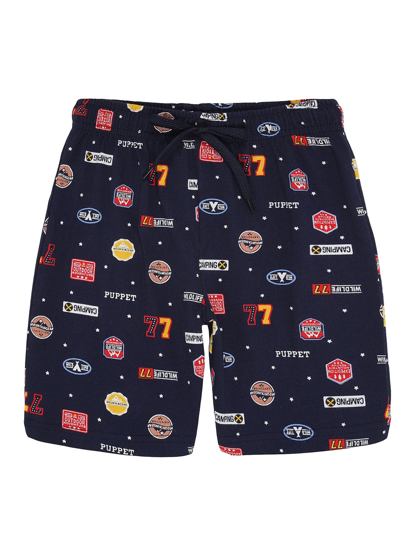 Boys Pure Cotton 2 pack printed Jersey shorts-CAMOFLAGUE NAVY