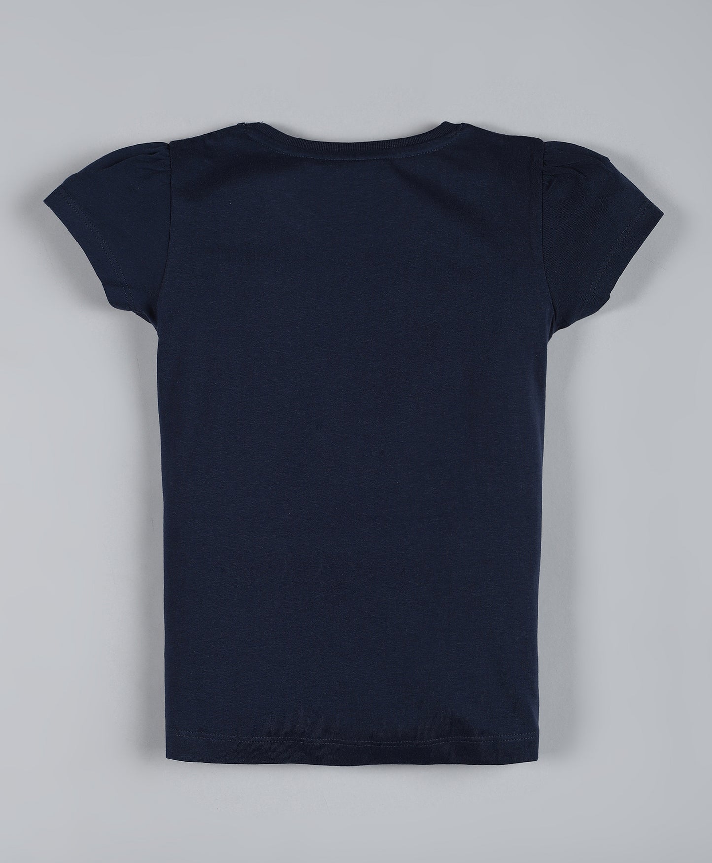 Plum Tree Girls Heart Print T-shirt ( Pack of 2)-NAVY & DARK PINK