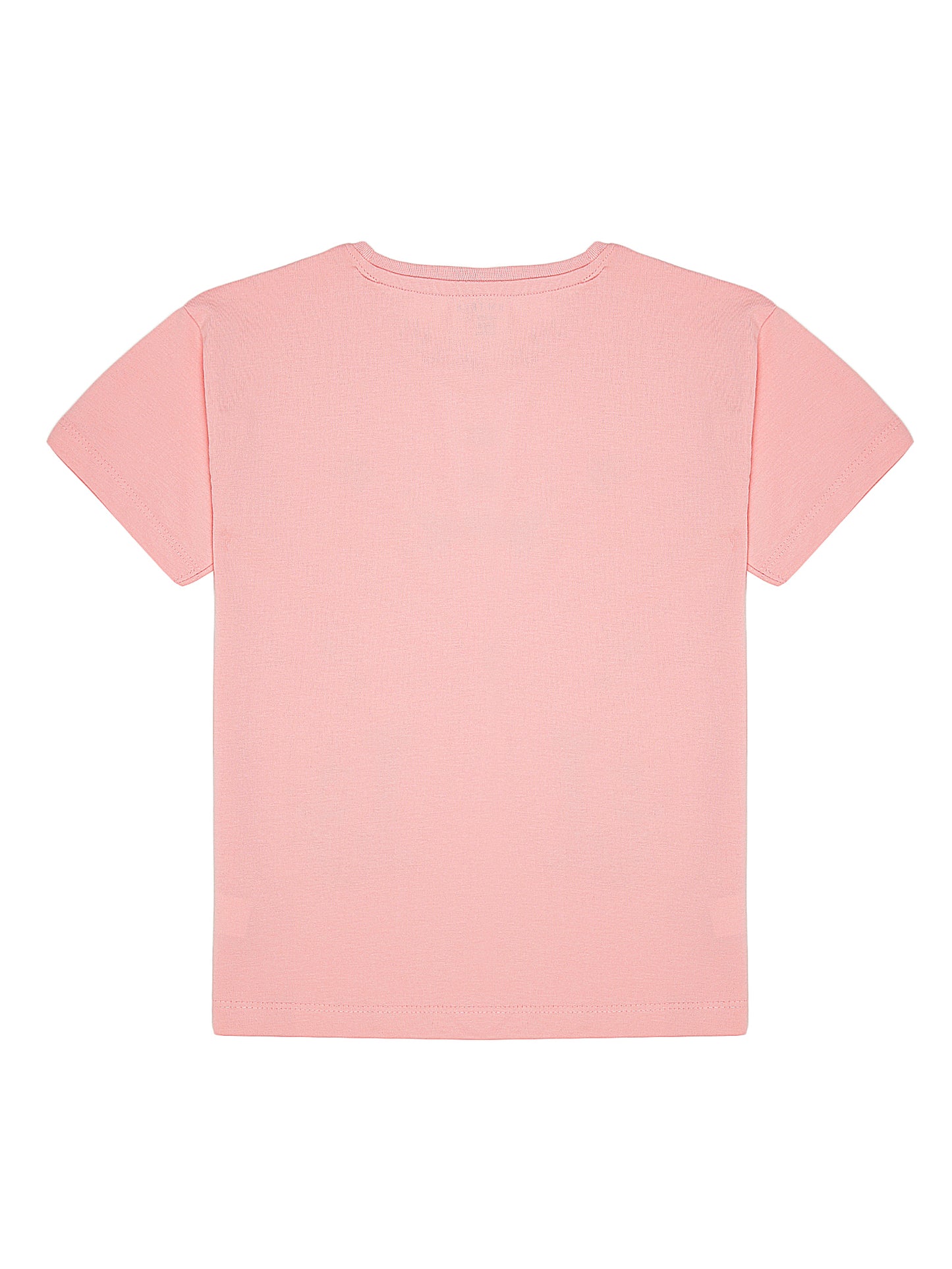 Girls Set of 2 Pure Cotton Oversized T-shirt-PINK BLUE
