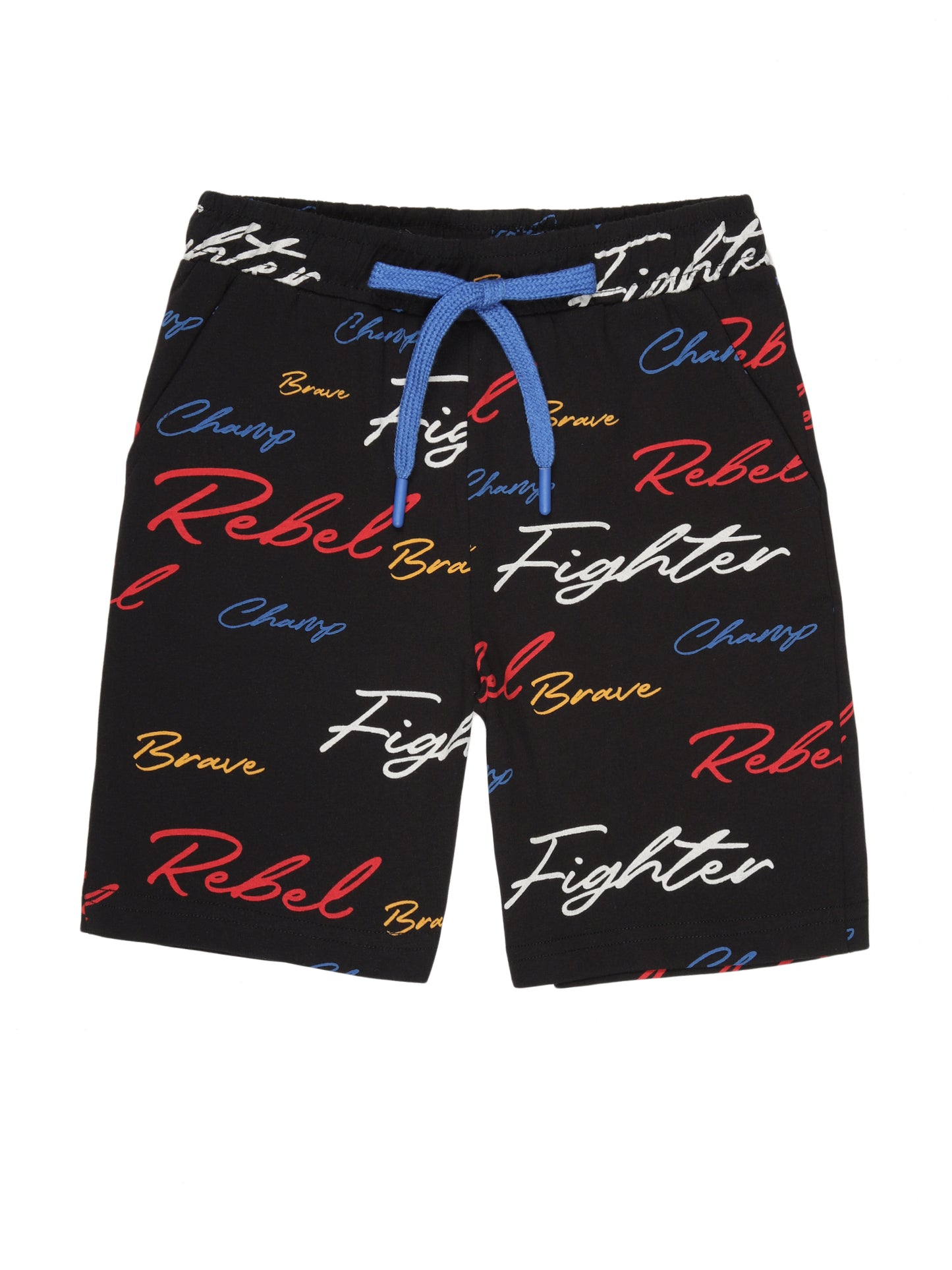 Boys 2 piece pure cotton All Over Printed Co-ordinating Top and Short Set-BLACK AOP