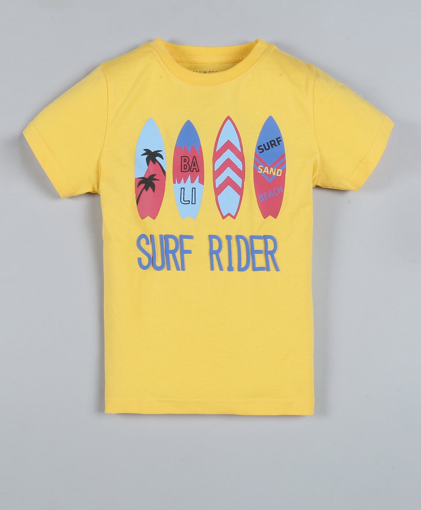 Plum Tree Boys Half Sleeve Surf Print T-shirt( Pack of 2)-OFF WHITE RED