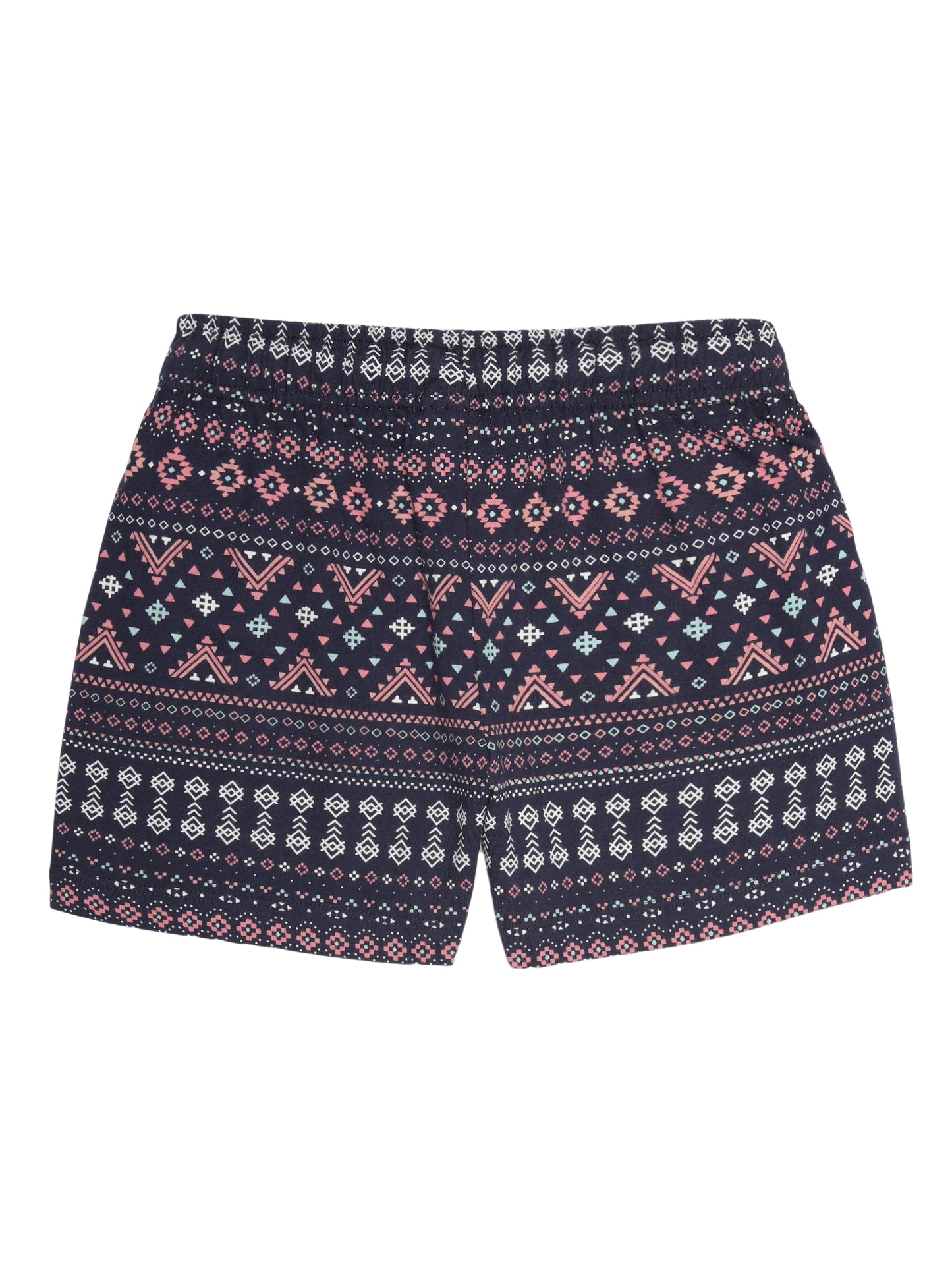 Girls Pure cotton 2 pack All Over Printed Shorts-BLACK TRUE NAVY
