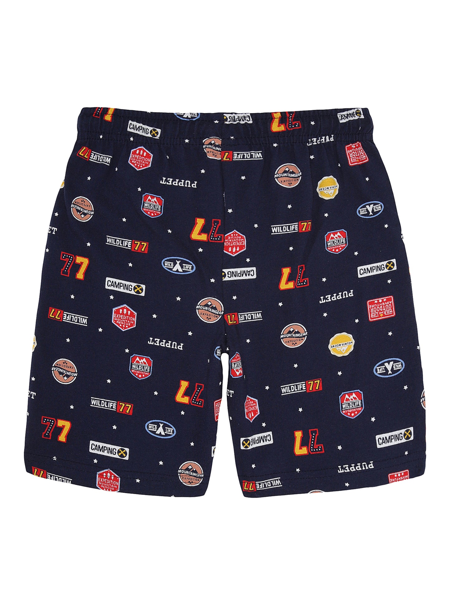 Boys Pure Cotton 2 pack printed Jersey shorts-CAMOFLAGUE NAVY