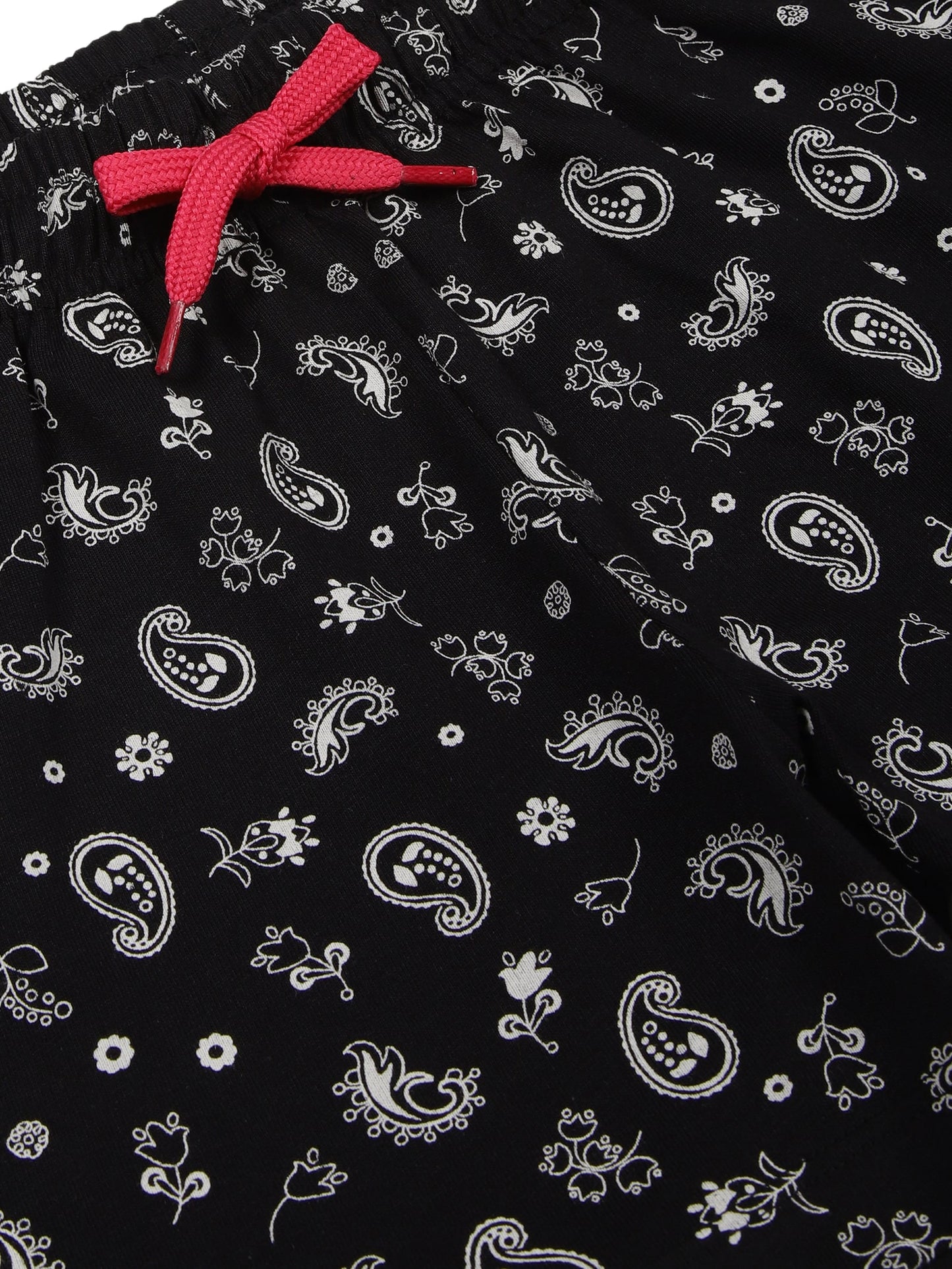 Girls Pure cotton 2 pack All Over Printed Shorts-BLACK TRUE NAVY