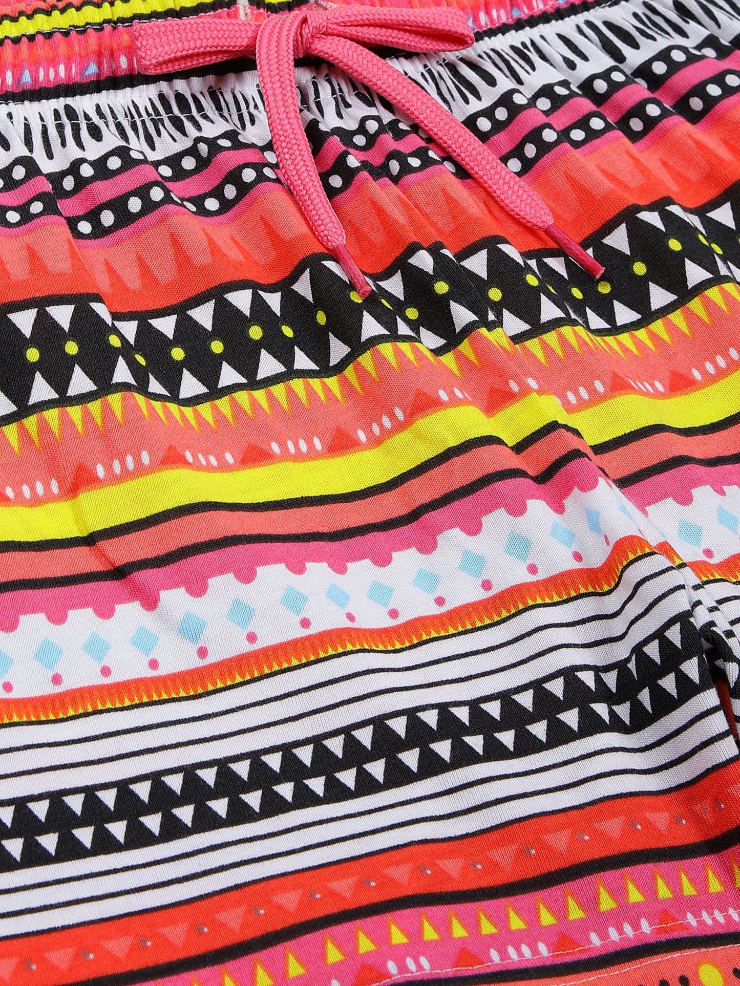 Girls Pure cotton 2 pack All Over Printed Shorts-GREEN WHITE