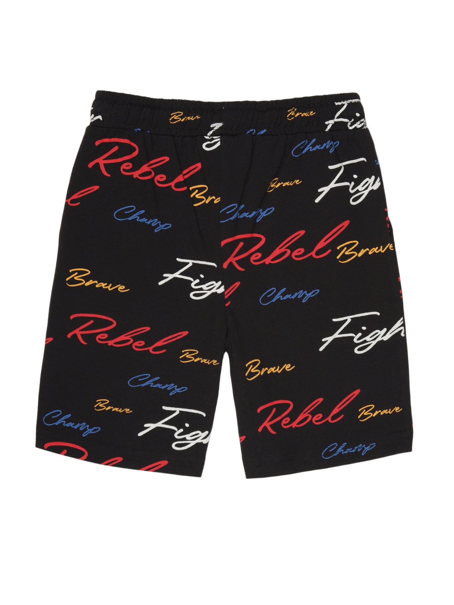 Boys 2 piece pure cotton All Over Printed Co-ordinating Top and Short Set-BLACK AOP