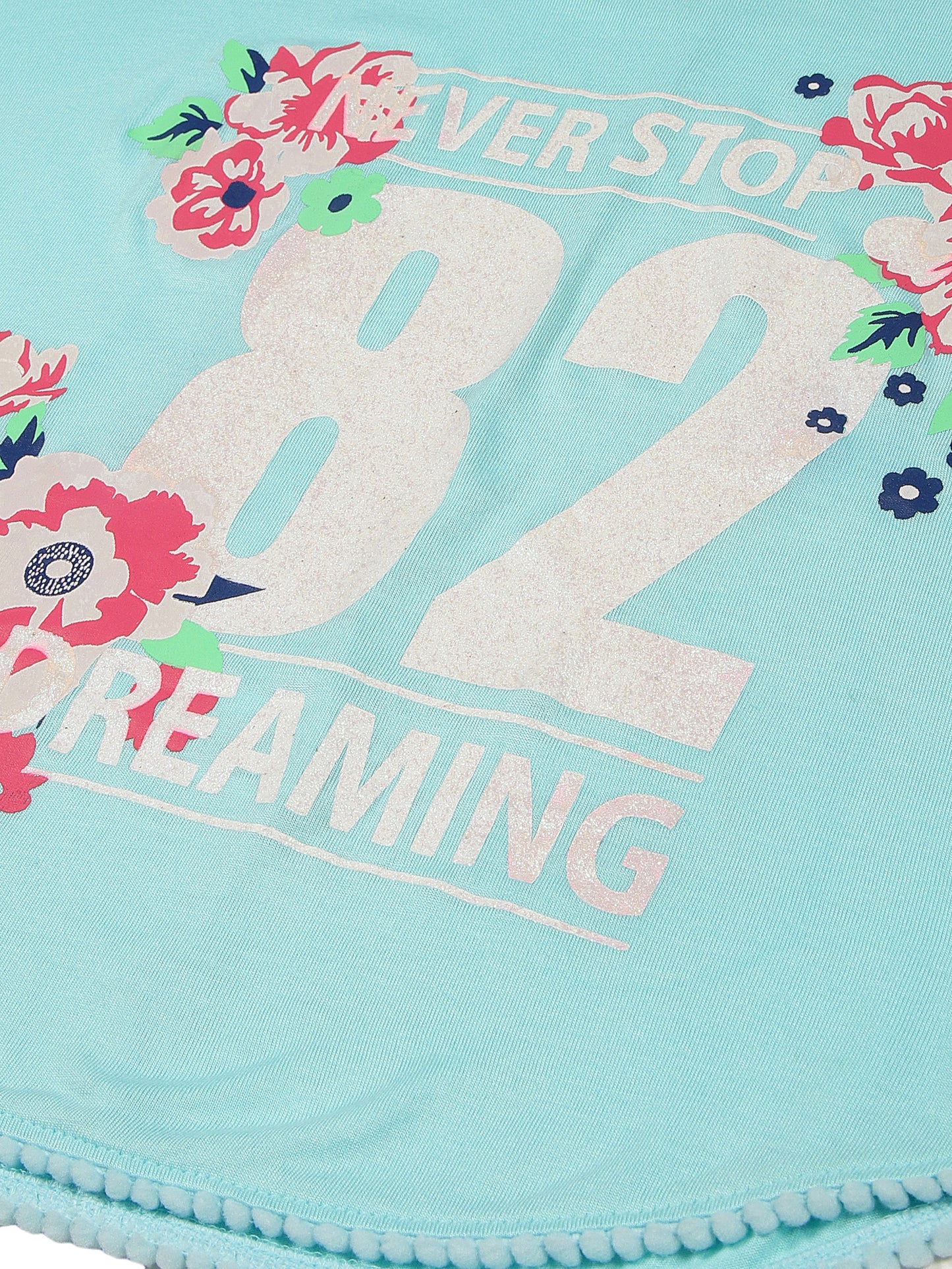 Girls Set of 2 printed Soft Rayon Poncho T-shirts-AQUA PINK