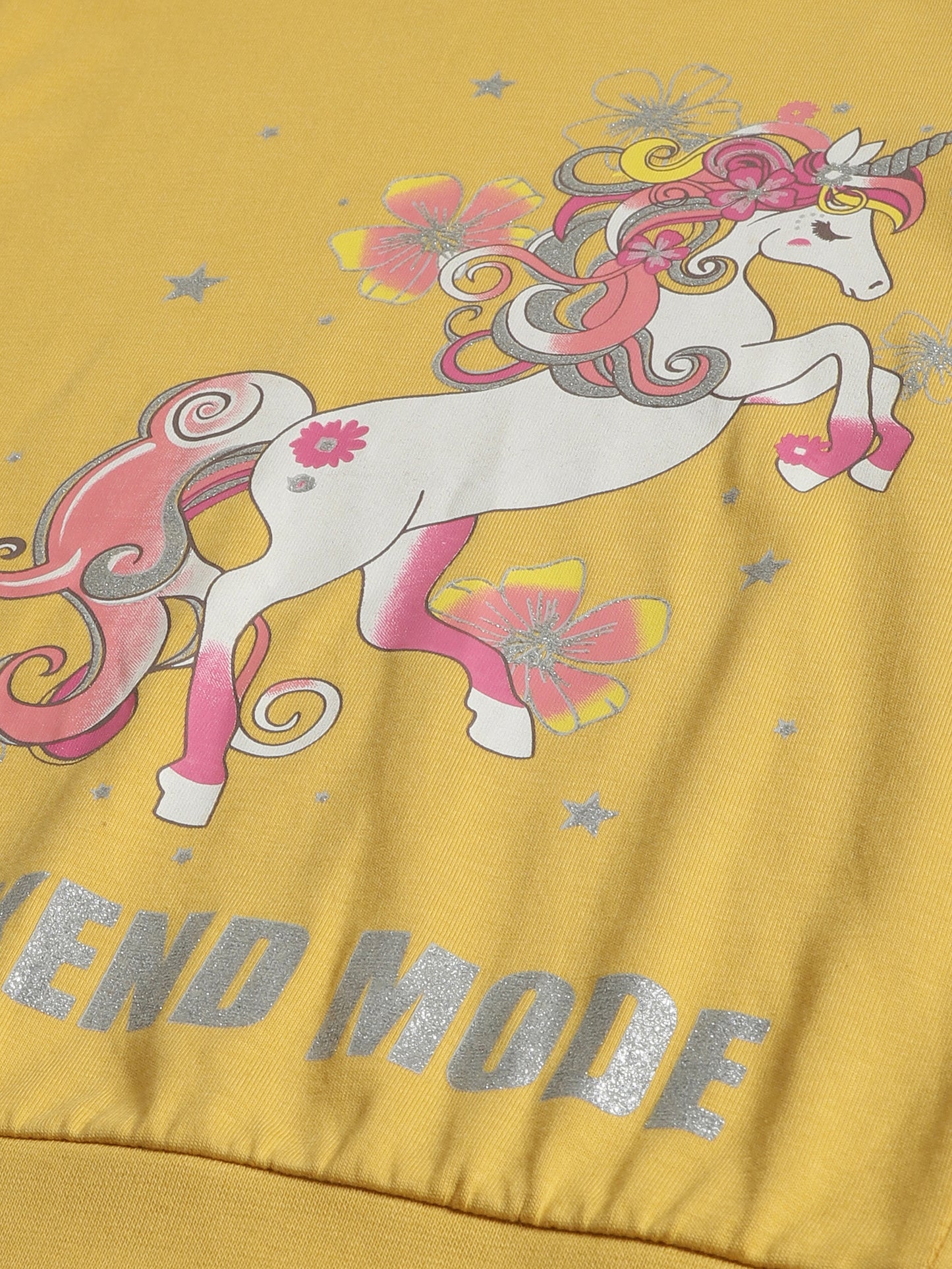 Plum Tree Girls 100% Cotton Horse Printed Full Sleeve T-Shirt & Jogger (Set)