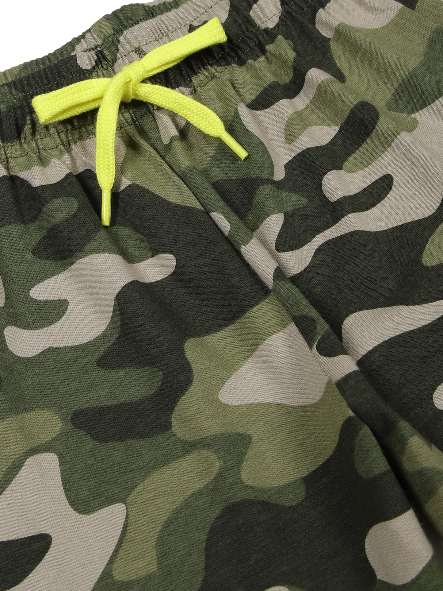 Boys Pure Cotton 2 pack All Over printed Jersey shorts-OLIVE CAMO AOP POWER RED