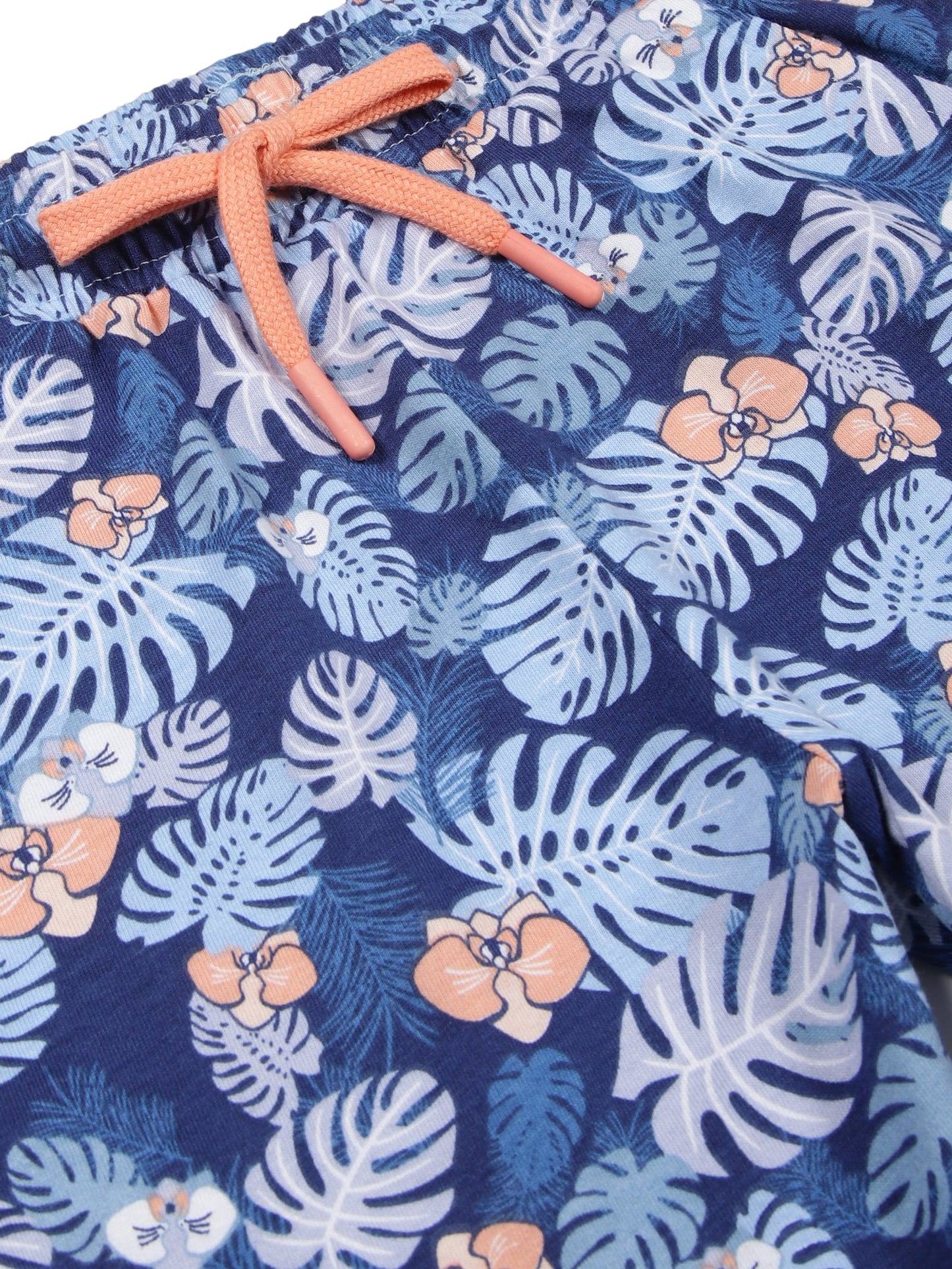 Boys 2 piece pure cotton All Over Printed Co-ordinating Top and Short Set-COBALT TROPICAL AOP