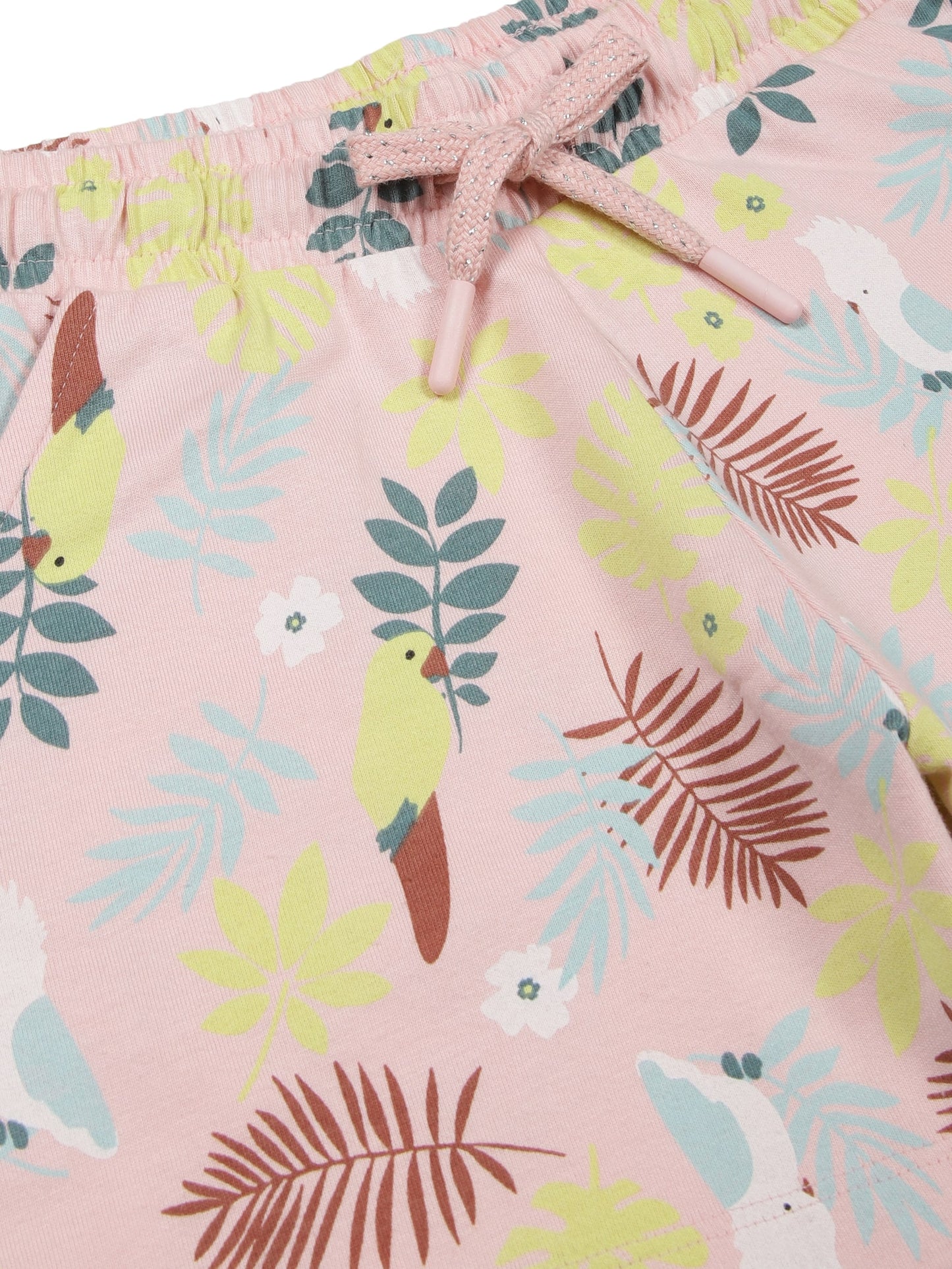 Girls 2 piece pure cotton All Over Printed Co-ordinating Top and Short Set-SOFT PINK AOP