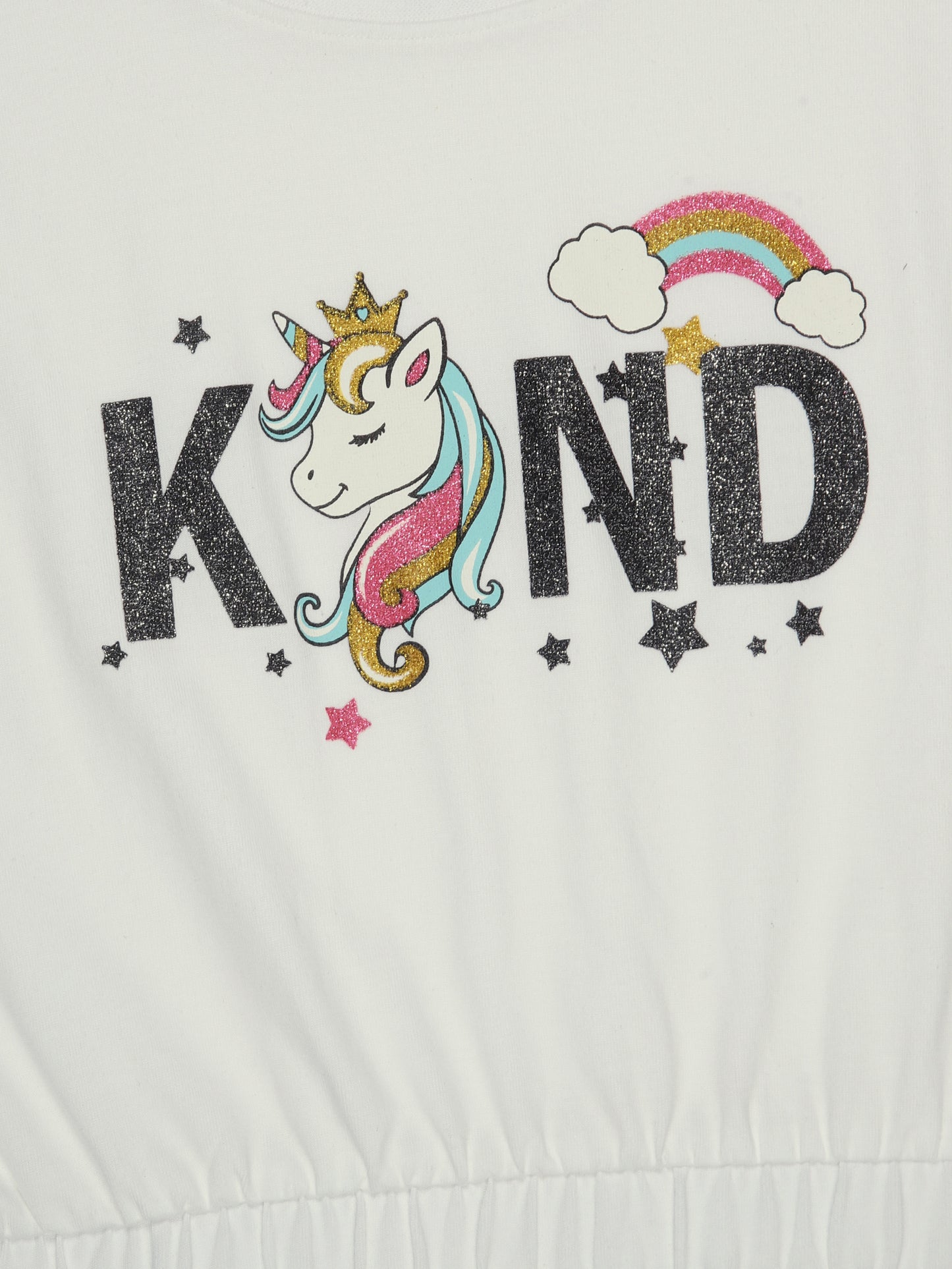 Girls Set of 2 printed pure cotton Crop Top-PEARL WHITE SOFT PINK