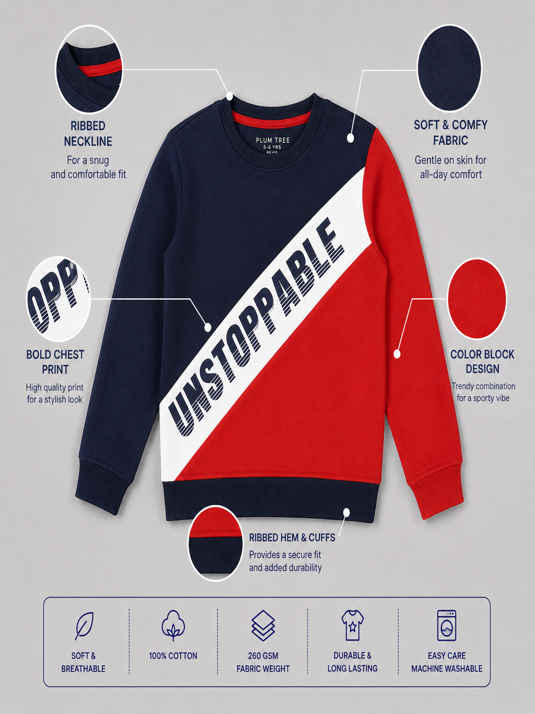 Boys Premium Soft cotton full sleeve Round Neck Sweatshirt