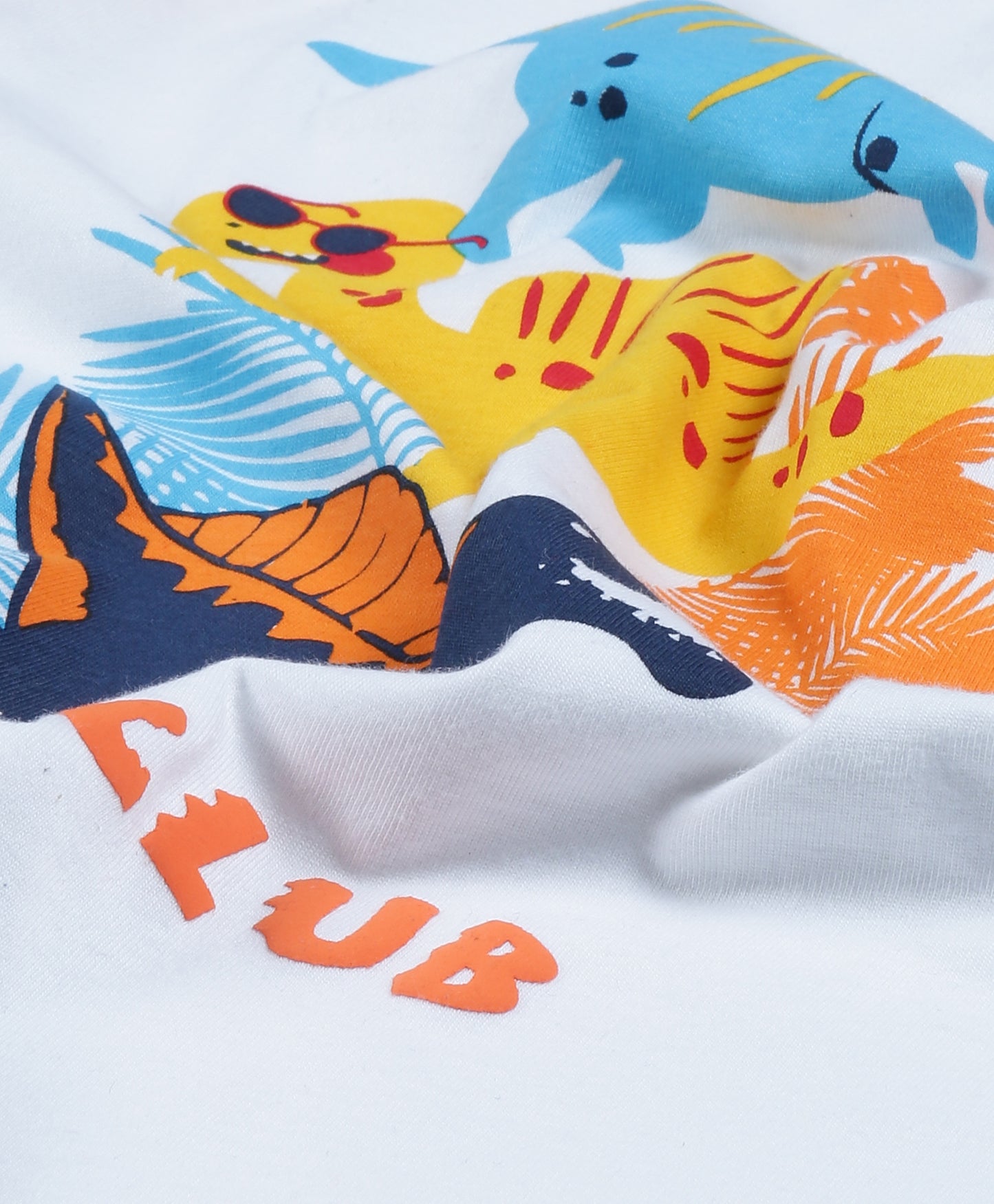 Plum Tree Boys Half Sleeve Dinosaur Print T-shirt( Pack of 2)-BLACK OFF WHITE