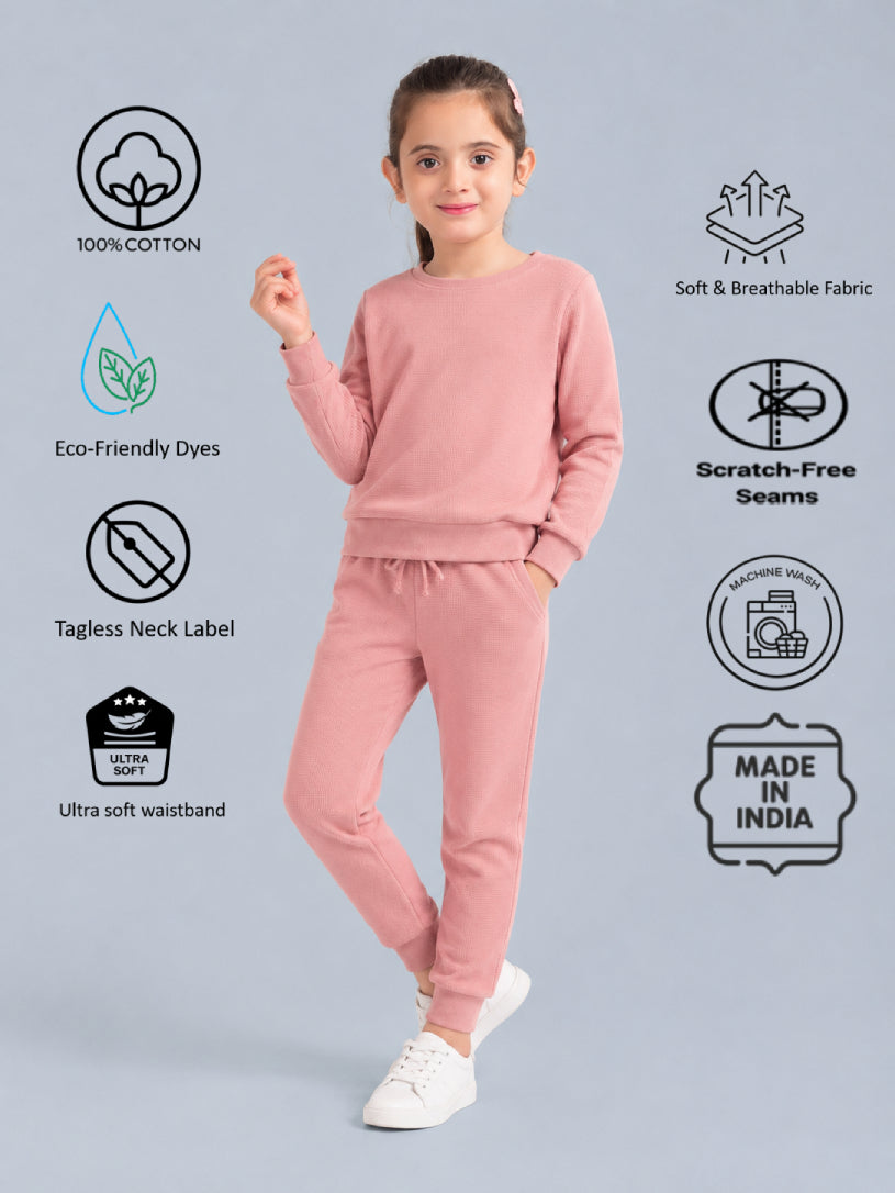 Girls Premium Soft Cotton Full sleeve T-shirt and jogger pant clothing set